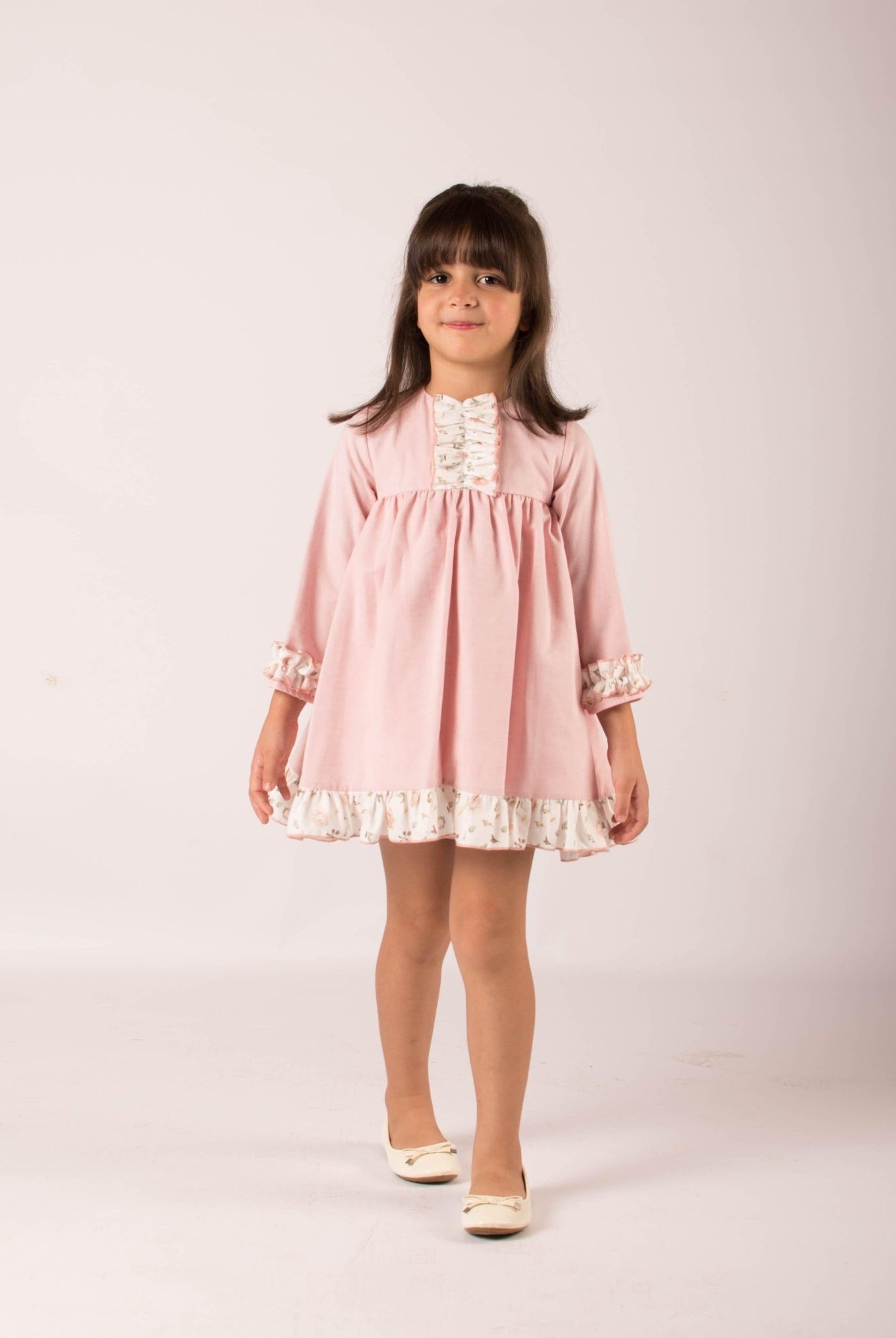 CLEARANCE SALE - Lor Miral - Baby Girl's Pink Floral Print Dress & Knickers 32016 - Mariposa Children's Boutique