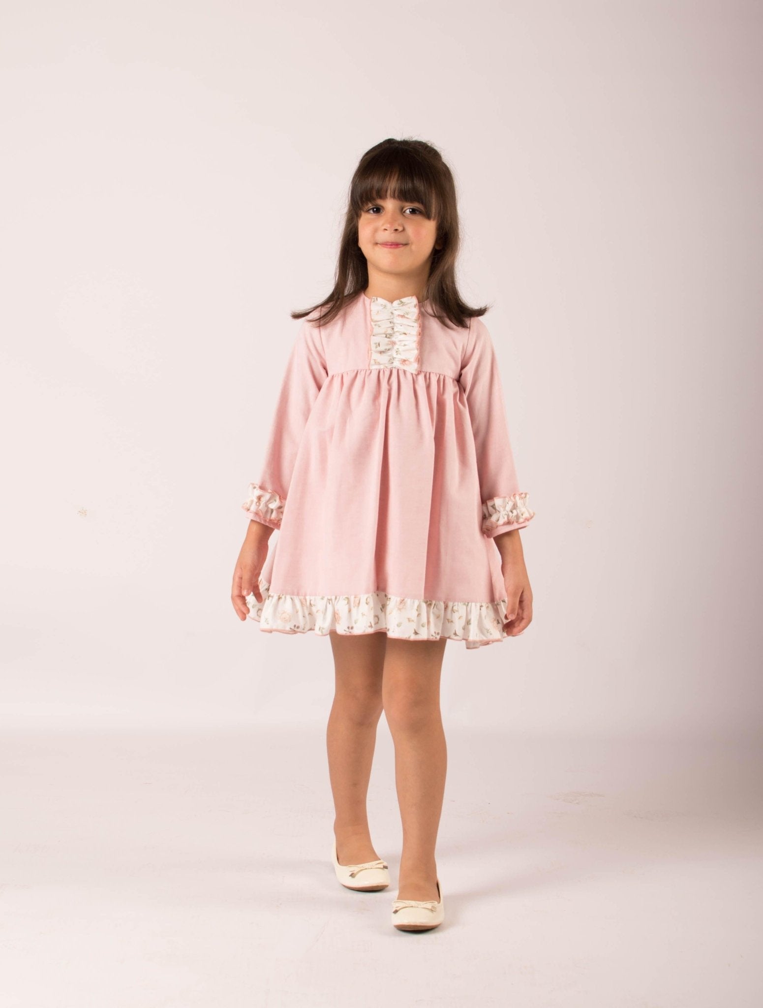 CLEARANCE SALE - Lor Miral - Baby Girl's Pink Floral Print Dress & Knickers 32016 - Mariposa Children's Boutique