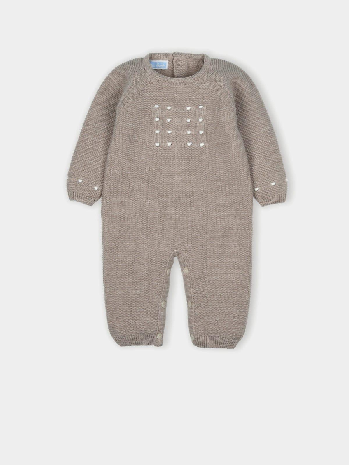CLEARANCE SALE - Mac Ilusion - Baby Blue Knitted Romper Suit 9049 - Mariposa Children's Boutique