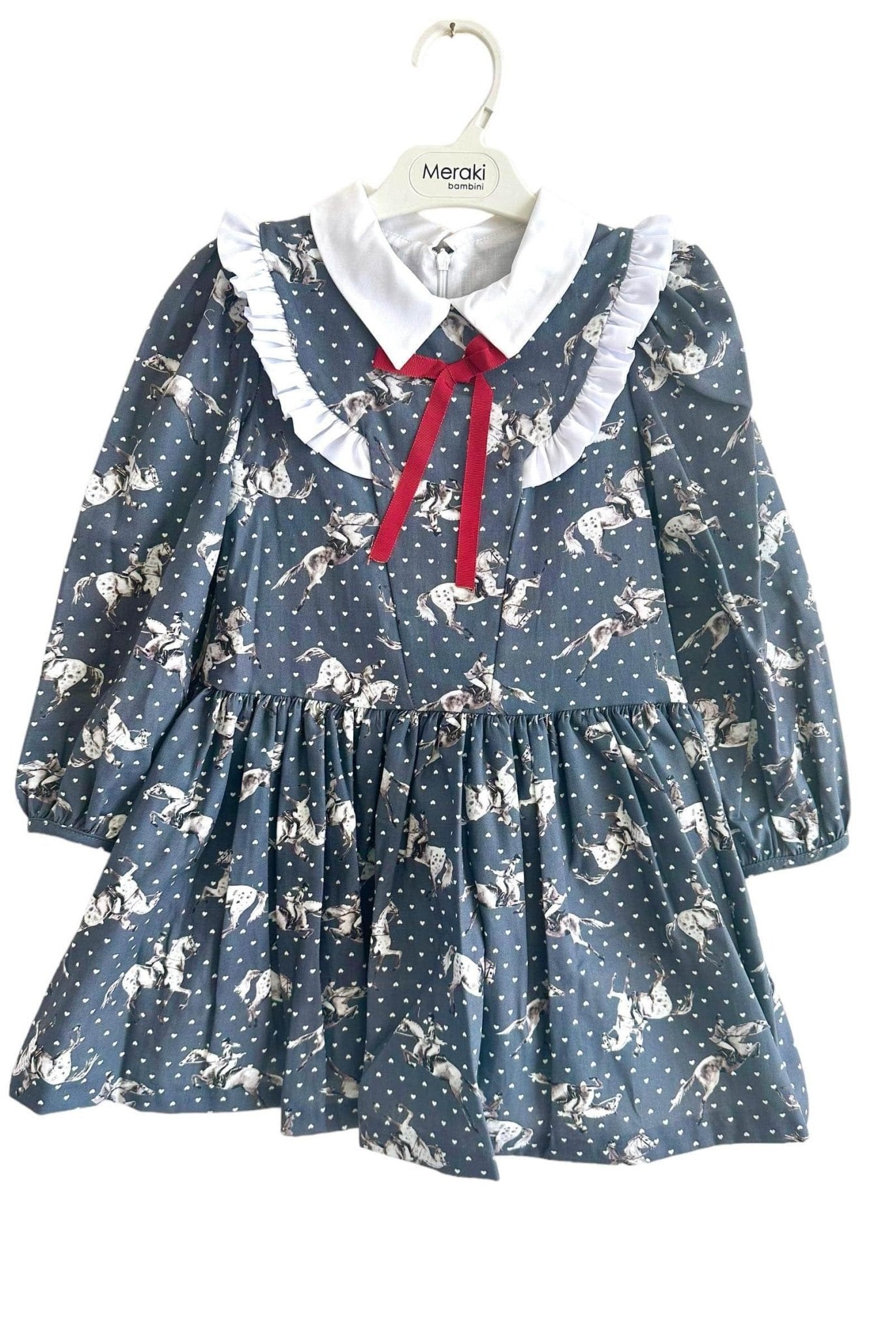 CLEARANCE SALE - Meraki Bambini - Girls Grey Caballos Dress - Mariposa Children's Boutique
