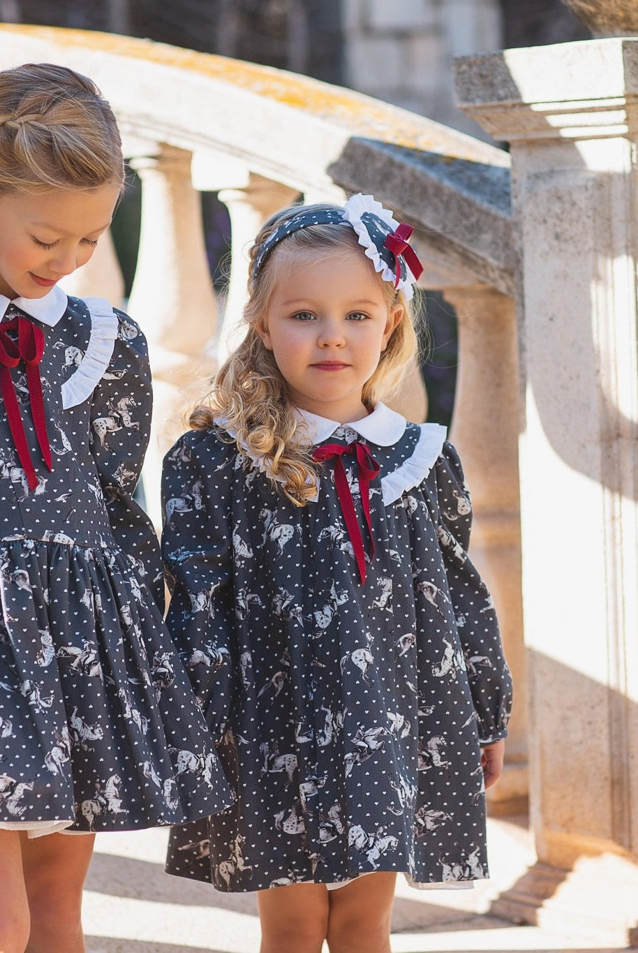 CLEARANCE SALE - Meraki Bambini - Girls Grey Caballos Dress - Mariposa Children's Boutique
