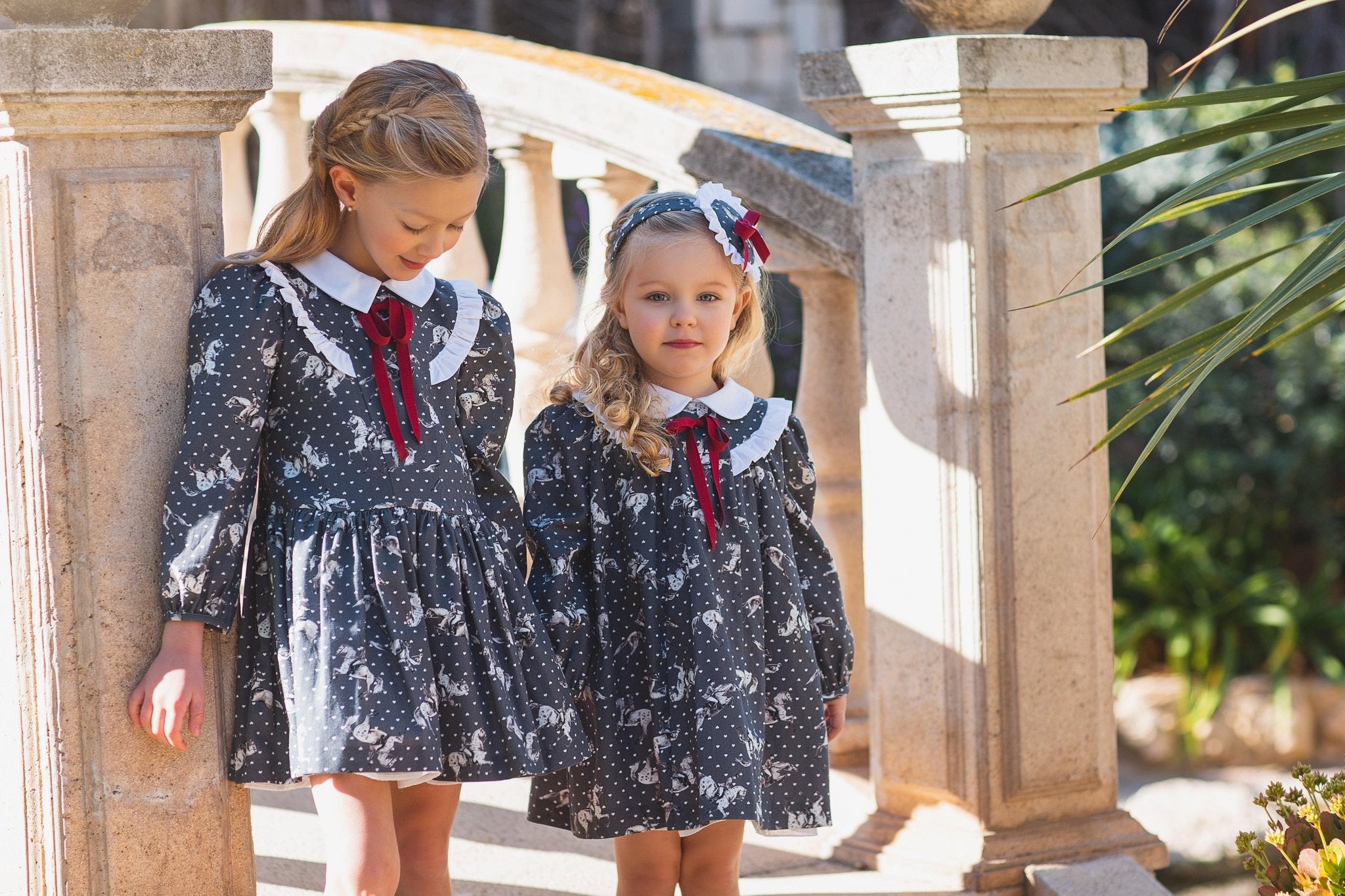 CLEARANCE SALE - Meraki Bambini - Girls Grey Caballos Dress - Mariposa Children's Boutique