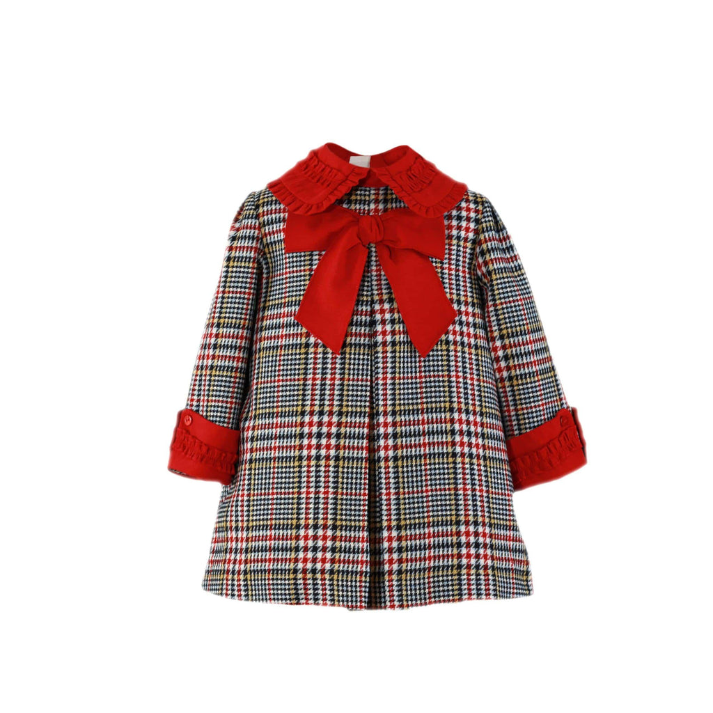 Miranda AW23 - Girls Navy & Red Check Dress 248V - Mariposa Children's Boutique