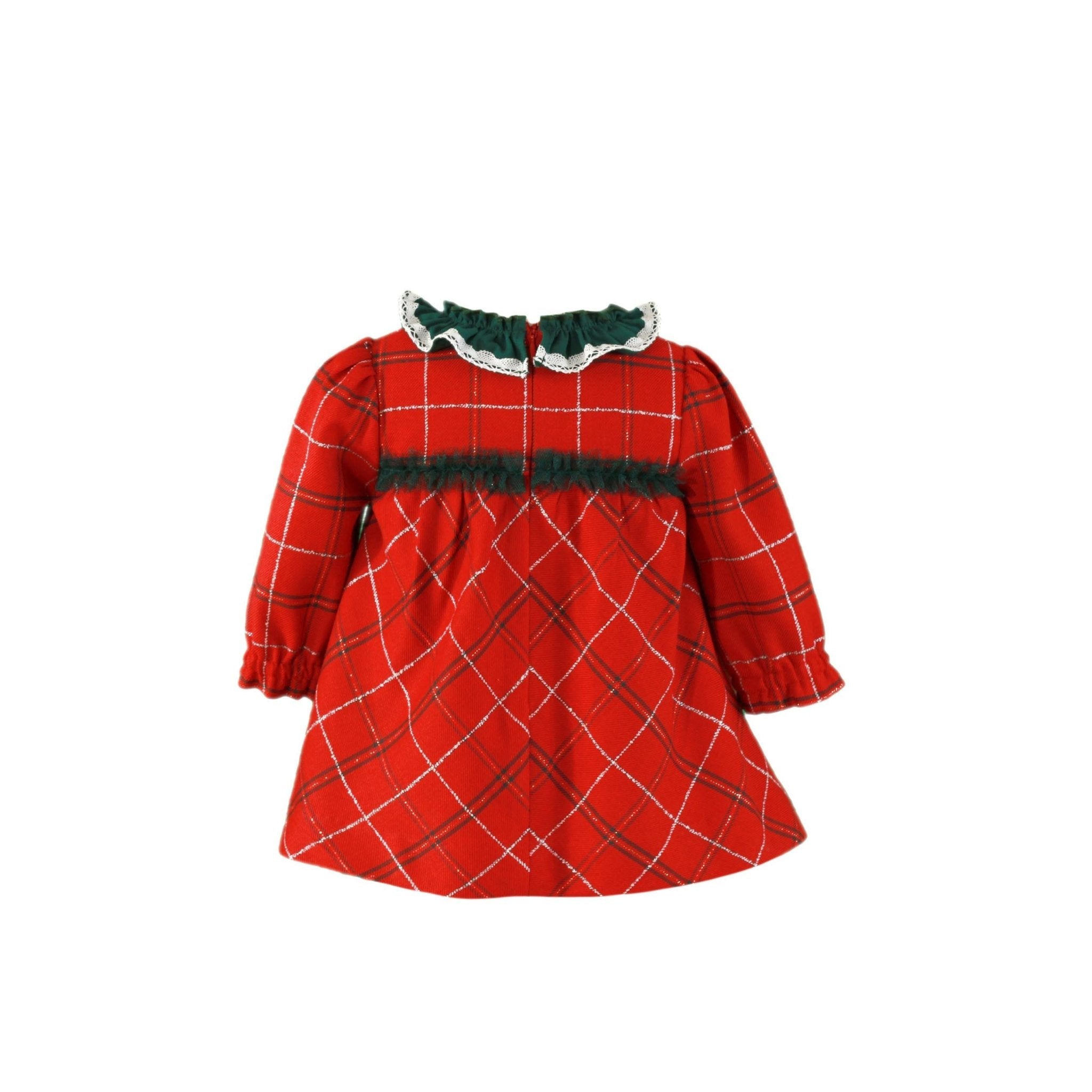 CLEARANCE SALE Miranda - Baby Girls Red and Navy Check Dress 129V - Mariposa Children's Boutique