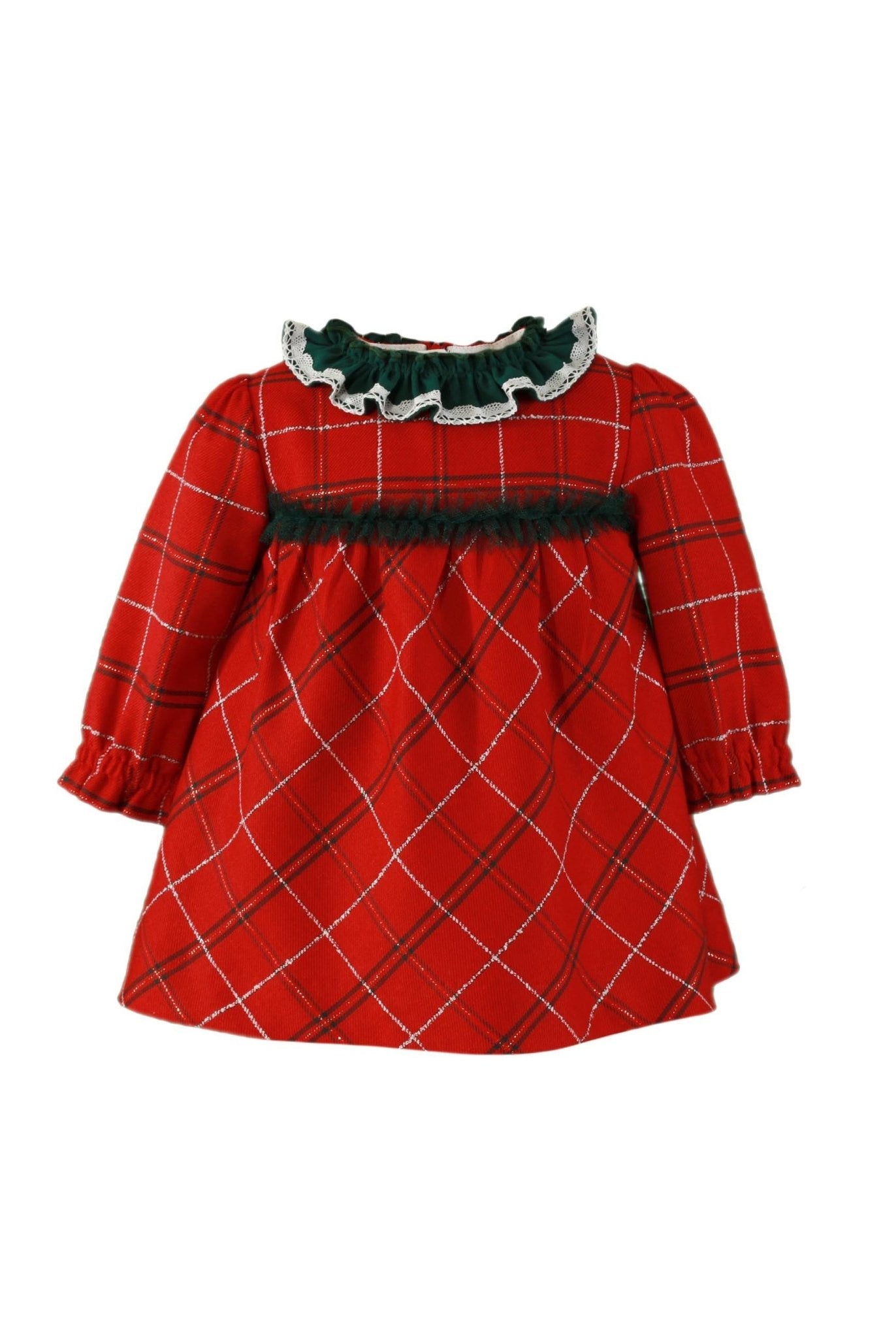 CLEARANCE SALE Miranda - Baby Girls Red and Navy Check Dress 129V - Mariposa Children's Boutique
