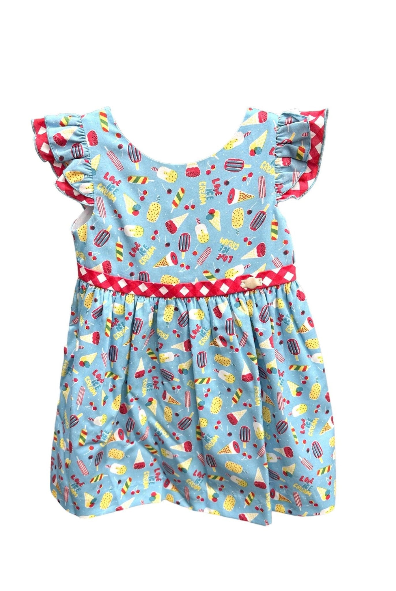 CLEARANCE SALE - Miranda SS24 - Girls Blue Multicoloured Print Dress 630V - Mariposa Children's Boutique