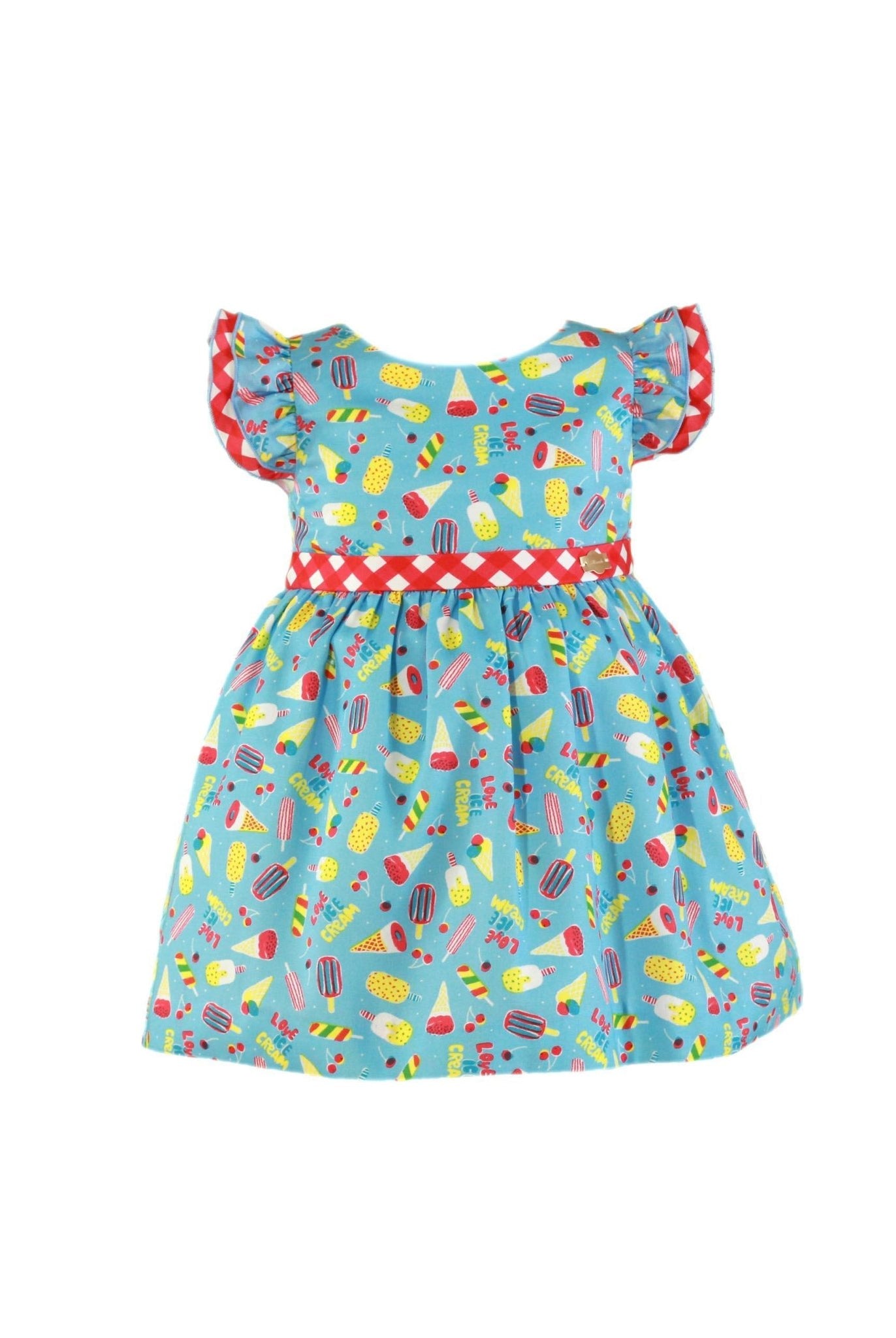 CLEARANCE SALE - Miranda SS24 - Girls Blue Multicoloured Print Dress 630V - Mariposa Children's Boutique