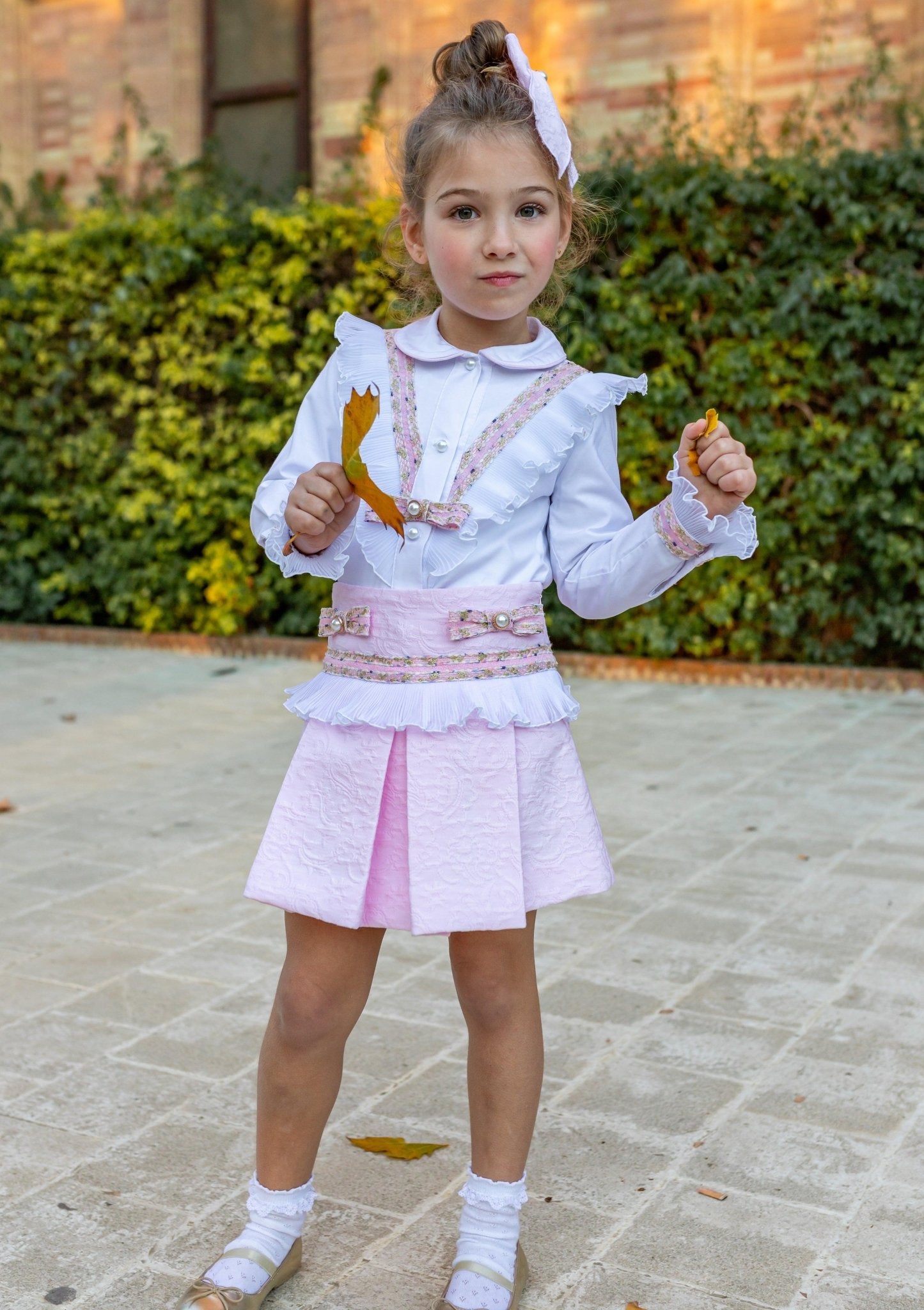 CLEARANCE SALE Naxos - Girls Damask Pink Headpiece - Mariposa Children's Boutique