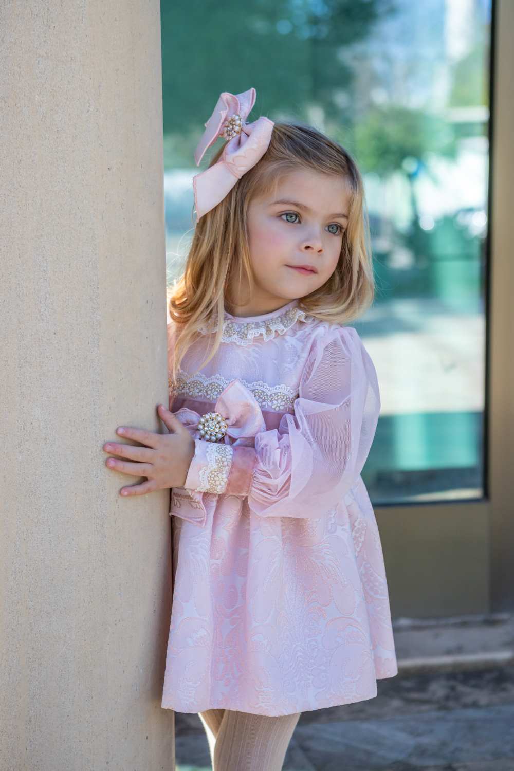 Clearance Sale Naxos - Girl's Pink Damask Dress