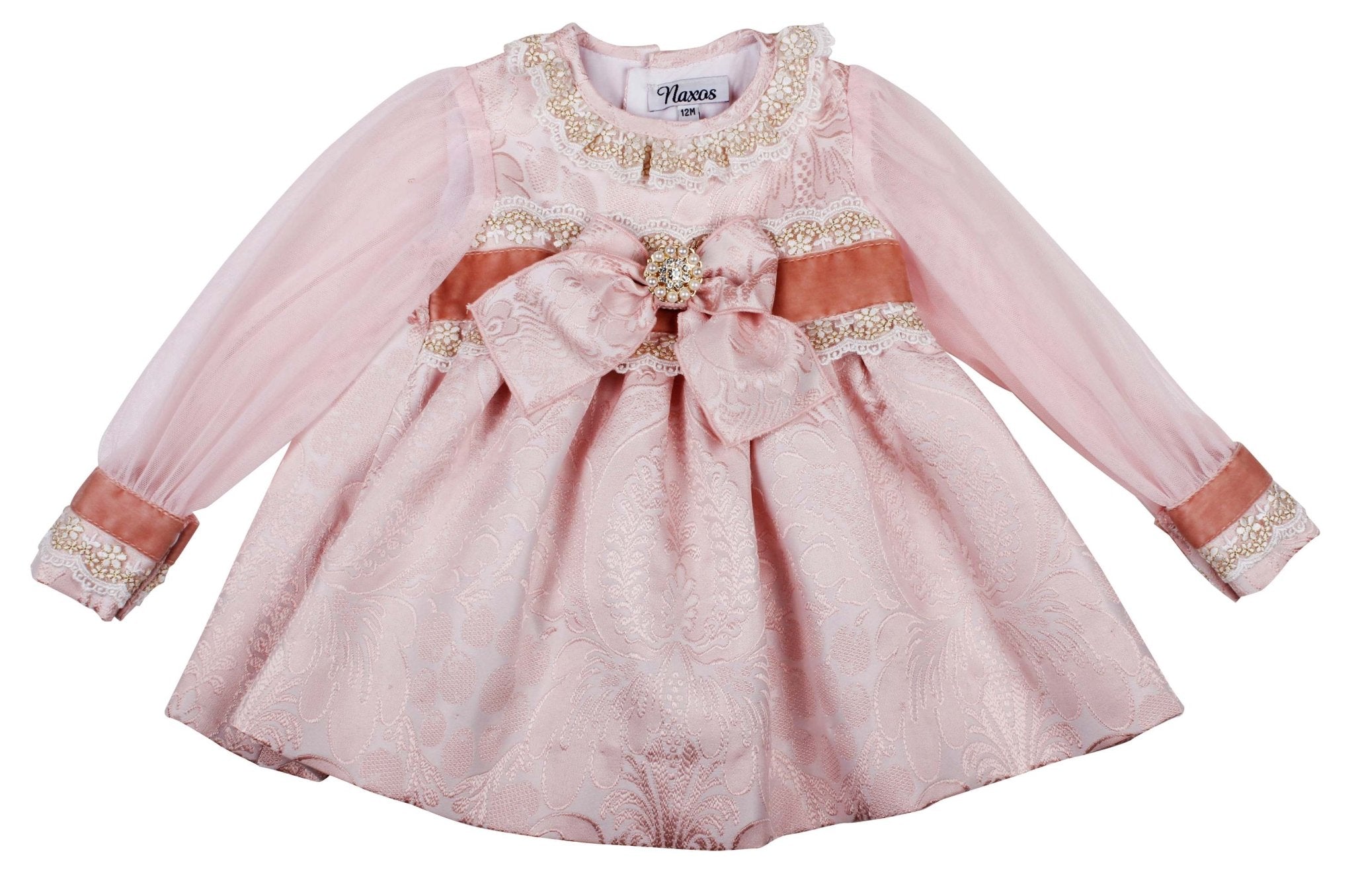 Clearance Sale Naxos - Girl's Pink Damask Dress