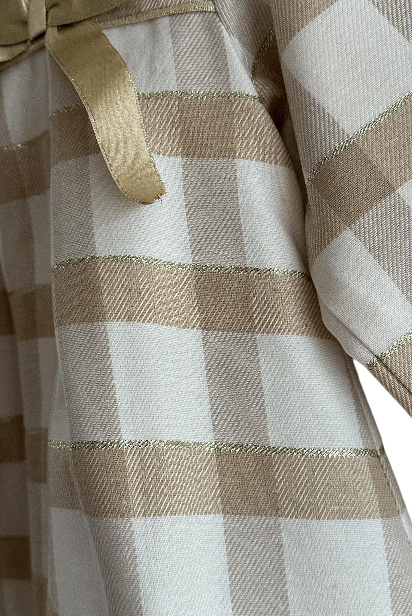 CLEARANCE SALE Rochy - Girls Gold Glitter, Camel and Cream Dress - Mariposa Children's Boutique