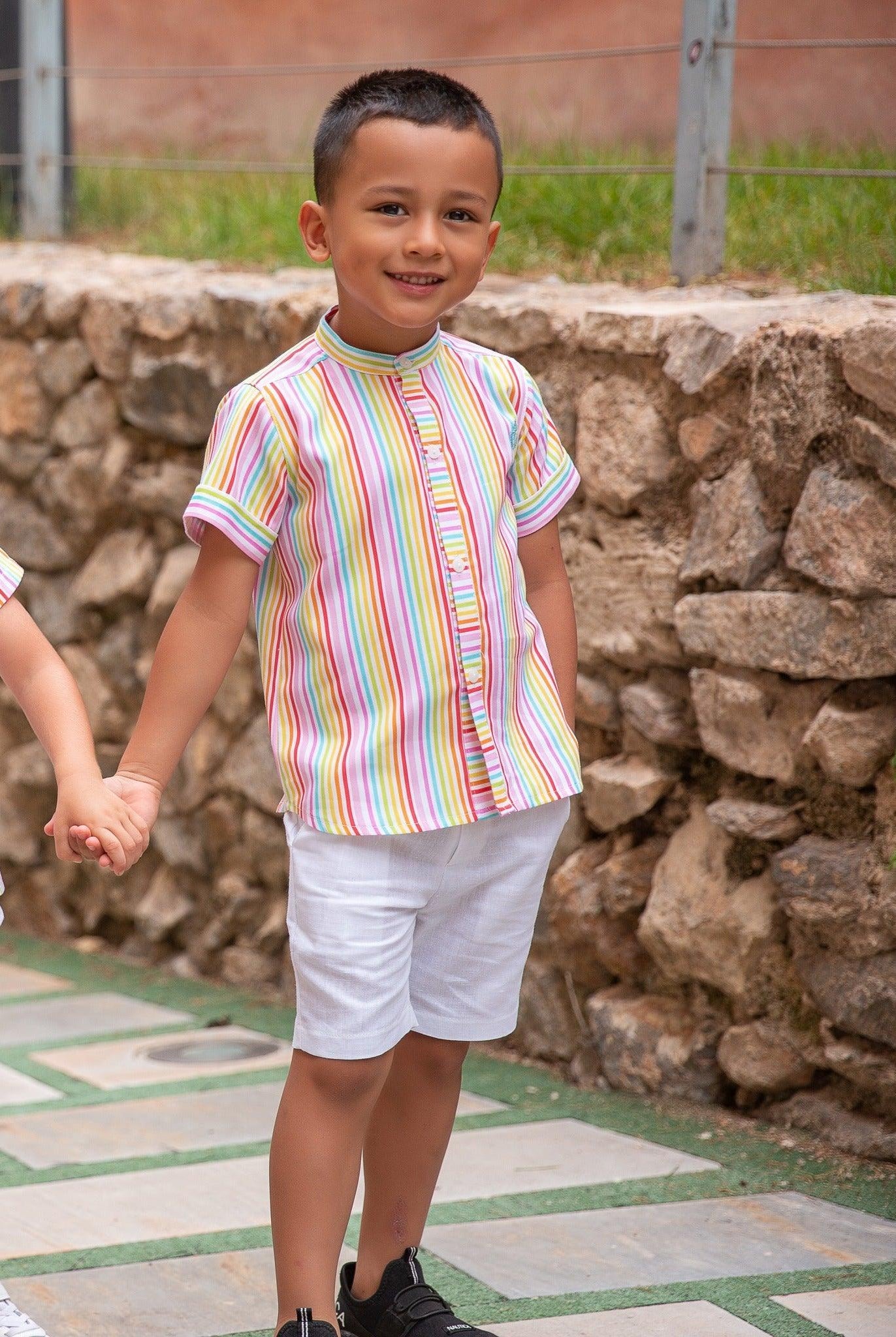 CLEARANCE SALE - Rochy SS24 - Boys Multi Coloured Shorts & Shirt Set - Mariposa Children's Boutique