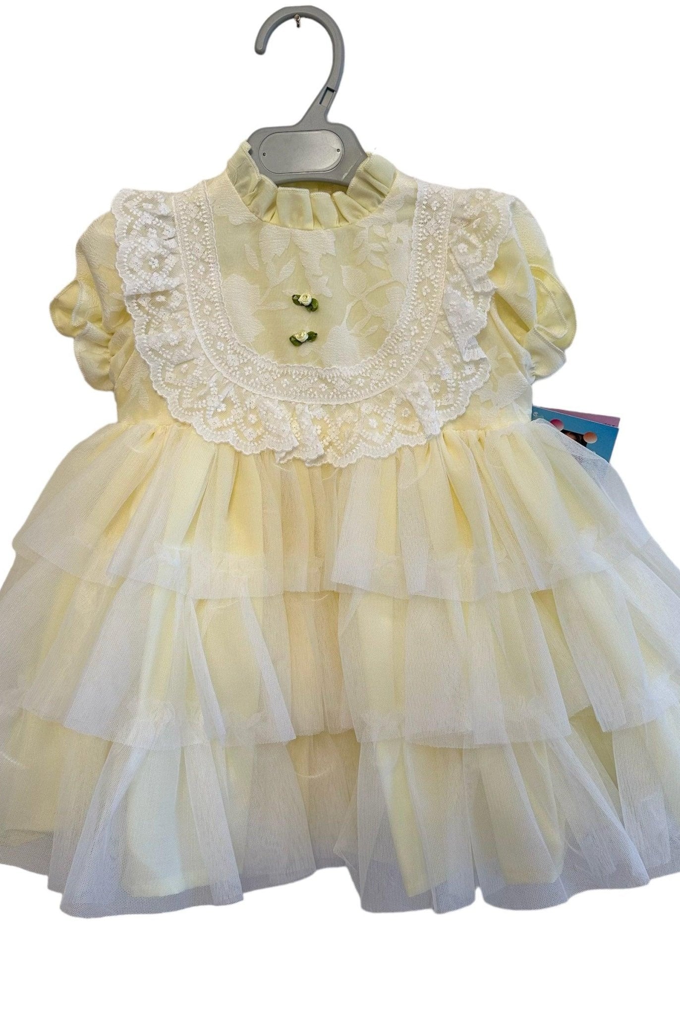 CLEARANCE SALE Sonata IN - STOCK - Girls Lemon Florecilla Ruffle Dress 8yr - Mariposa Children's Boutique