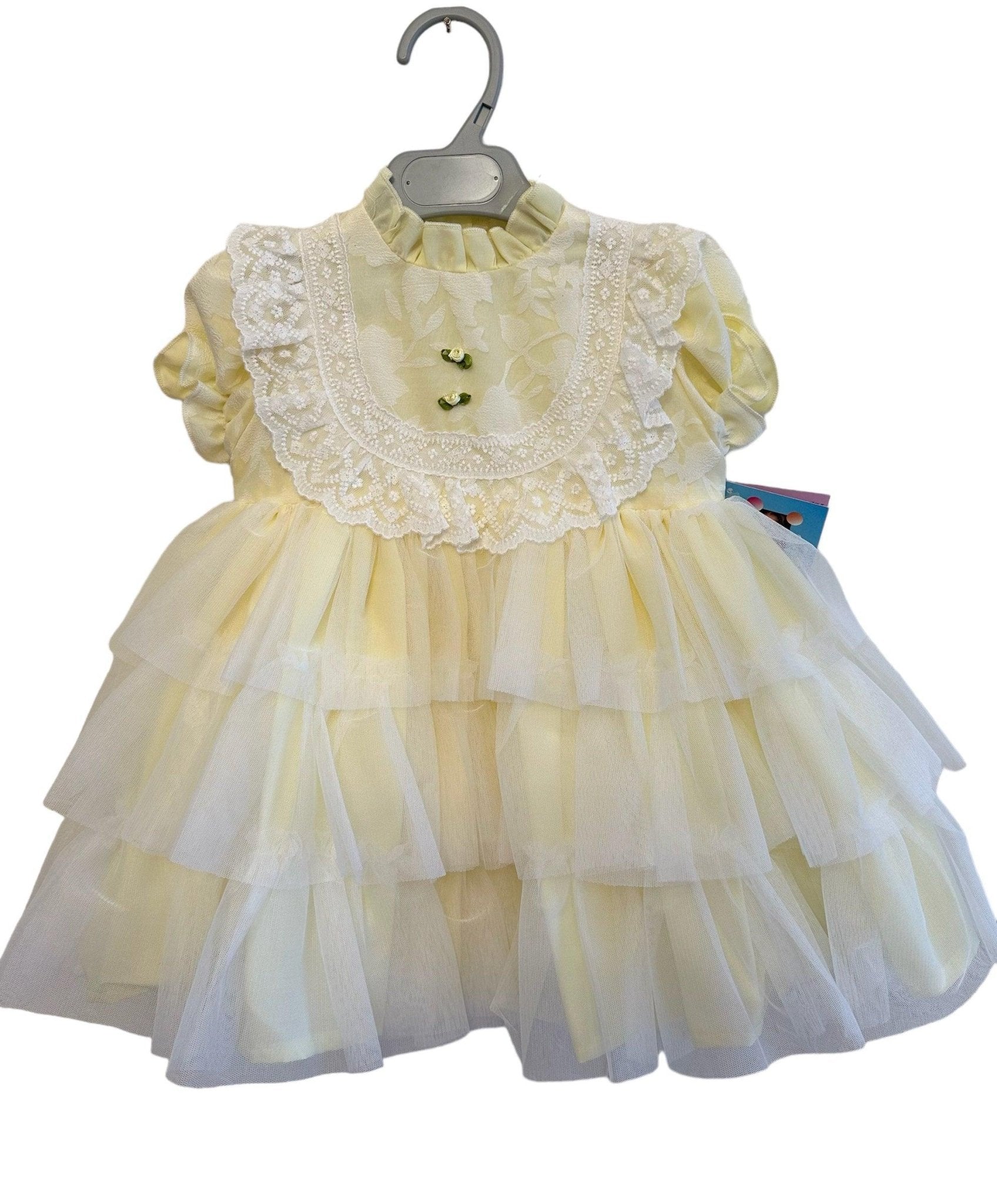 CLEARANCE SALE Sonata IN - STOCK - Girls Lemon Florecilla Ruffle Dress 8yr - Mariposa Children's Boutique