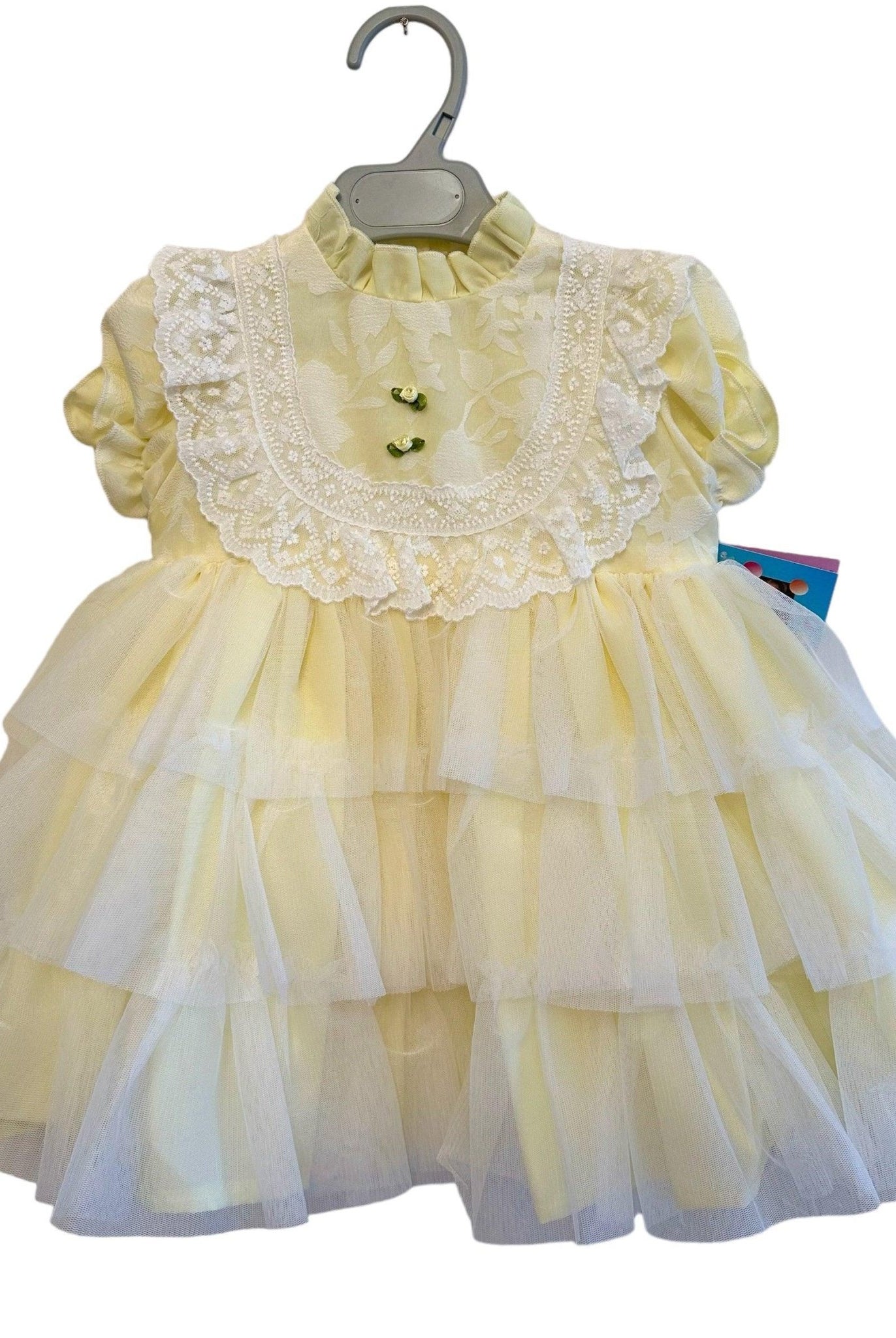 CLEARANCE SALE Sonata IN - STOCK - Girls Lemon Florecilla Ruffle Dress 8yr - Mariposa Children's Boutique