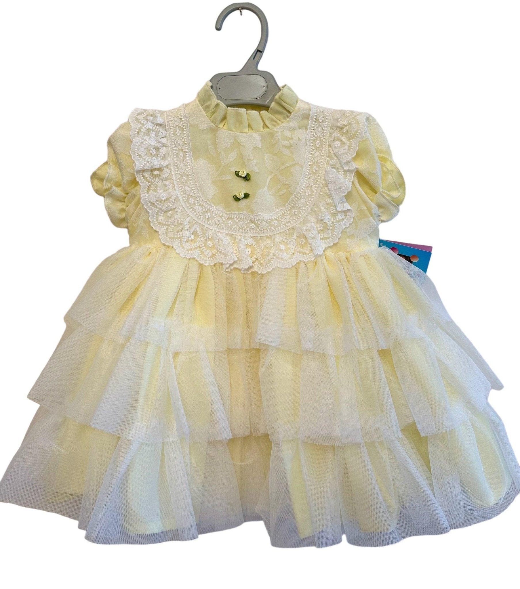 CLEARANCE SALE Sonata IN - STOCK - Girls Lemon Florecilla Ruffle Dress 8yr - Mariposa Children's Boutique