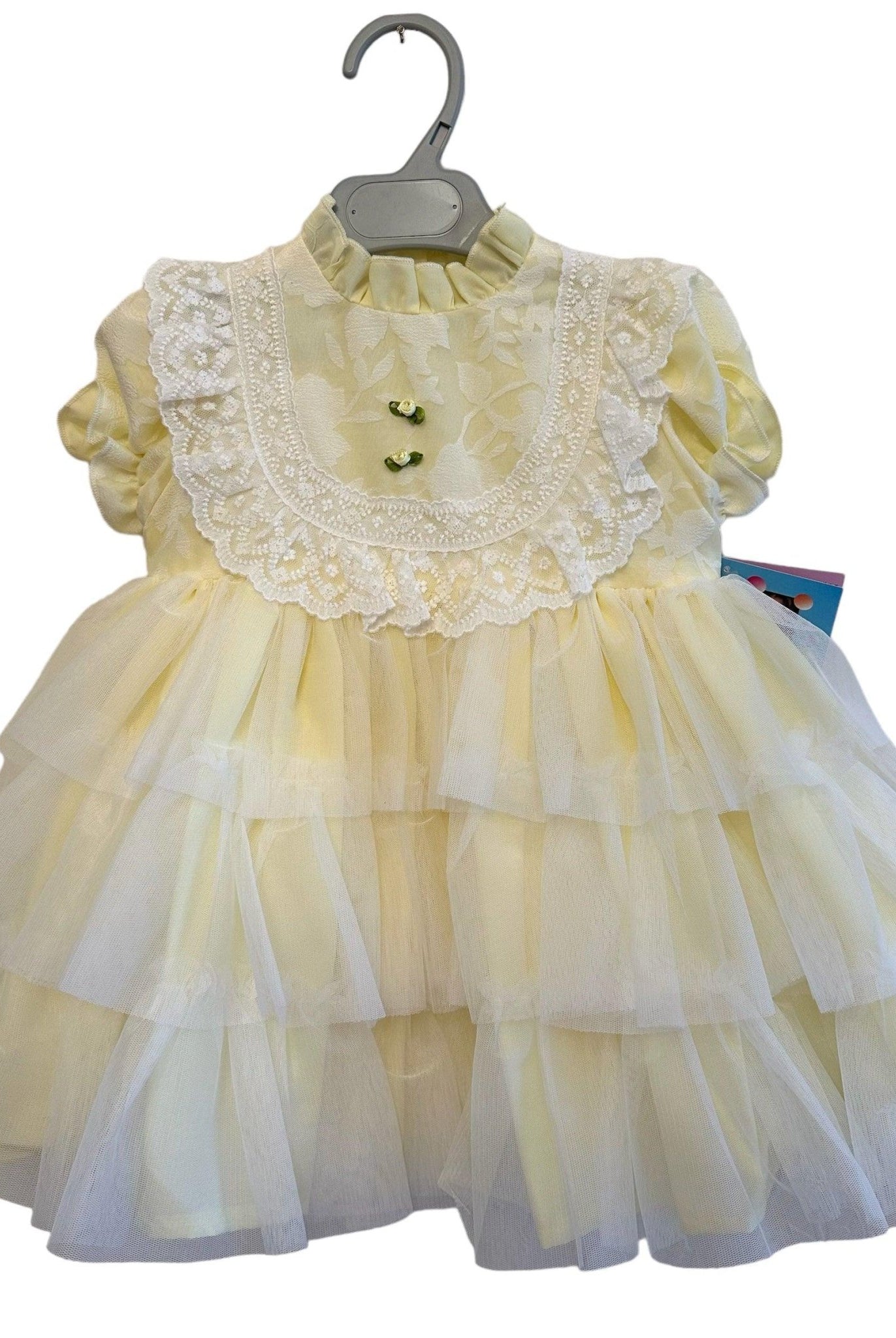 CLEARANCE SALE Sonata IN - STOCK - Girls Lemon Florecilla Ruffle Dress 8yr - Mariposa Children's Boutique