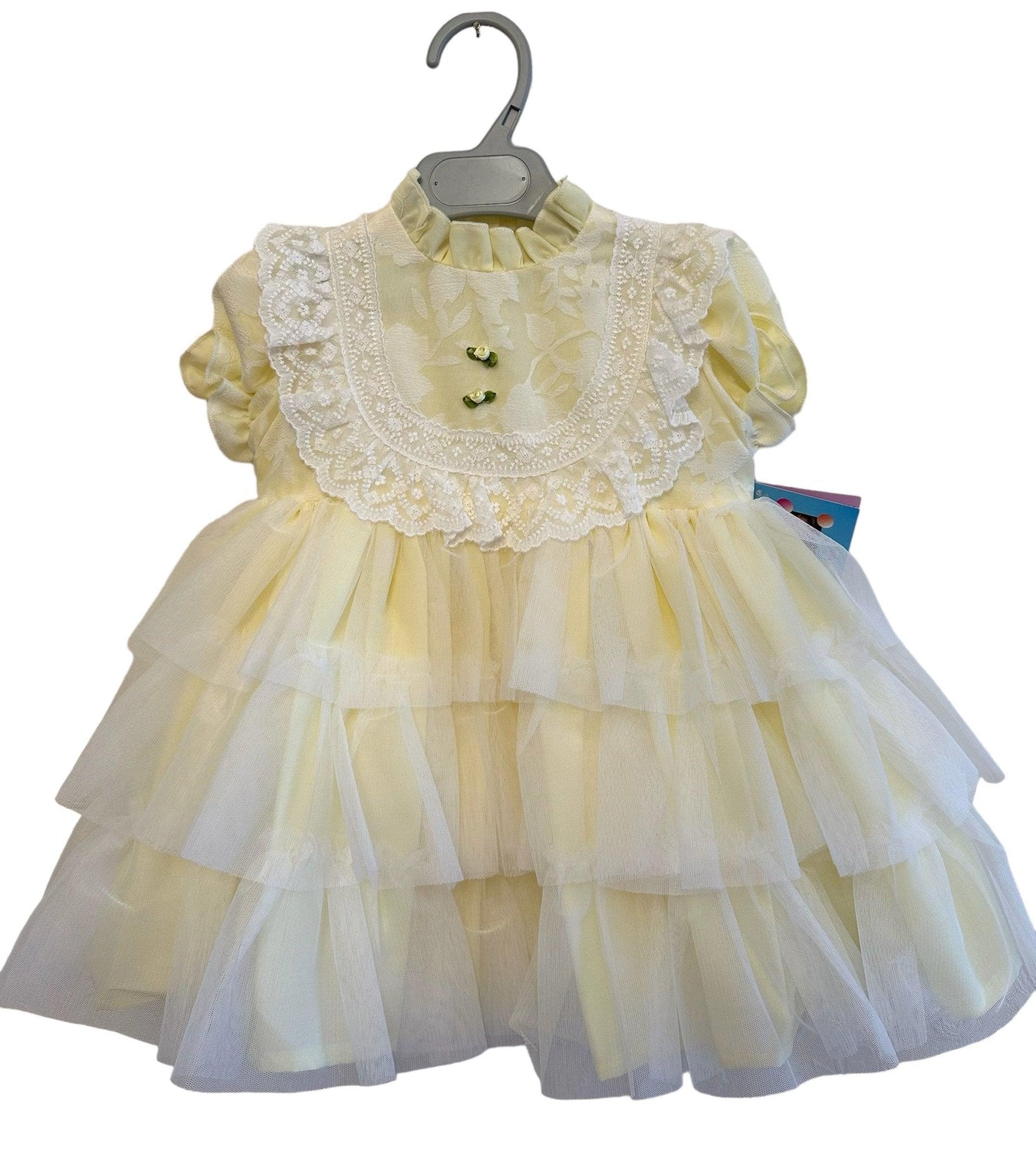 CLEARANCE SALE Sonata IN - STOCK - Girls Lemon Florecilla Ruffle Dress 8yr - Mariposa Children's Boutique