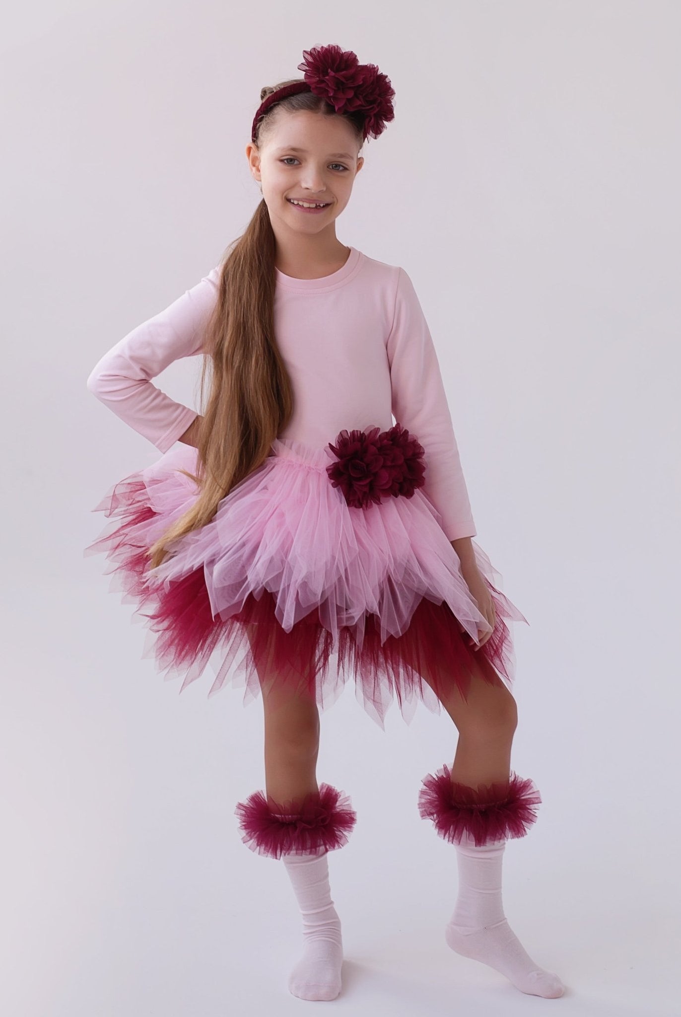 DAGA AW25 PRE - ORDER - Girls Fashion Street Pink & Burgundy Headpiece