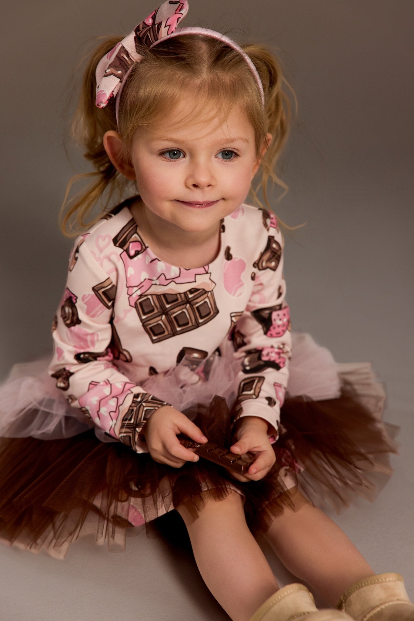 DAGA Girls Chocolate Teddy Tulle Dress | AW26 PRE-ORDER