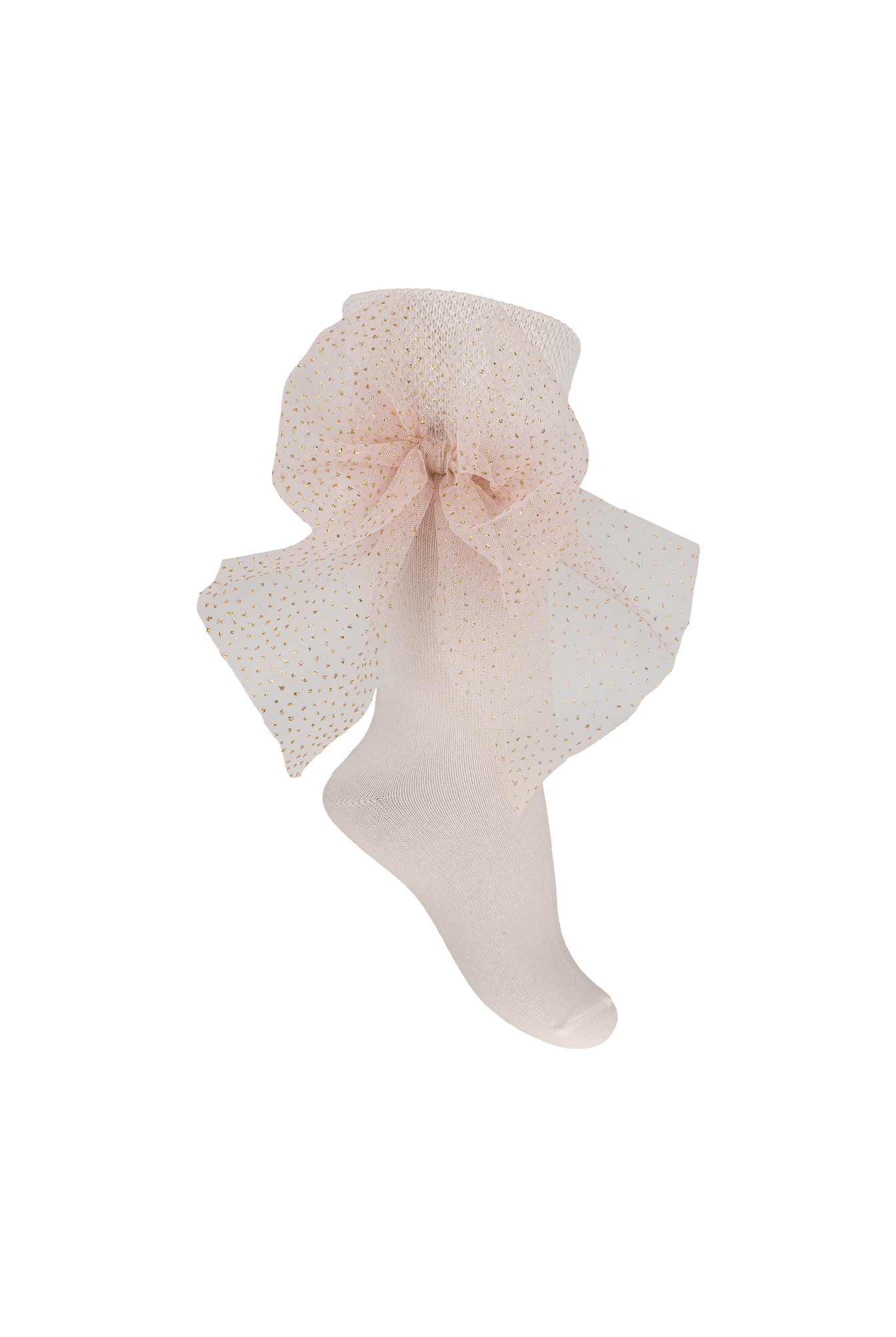 DAGA Girls Sparkle Blush Tulle Knee High Socks | AW26 PRE-ORDER