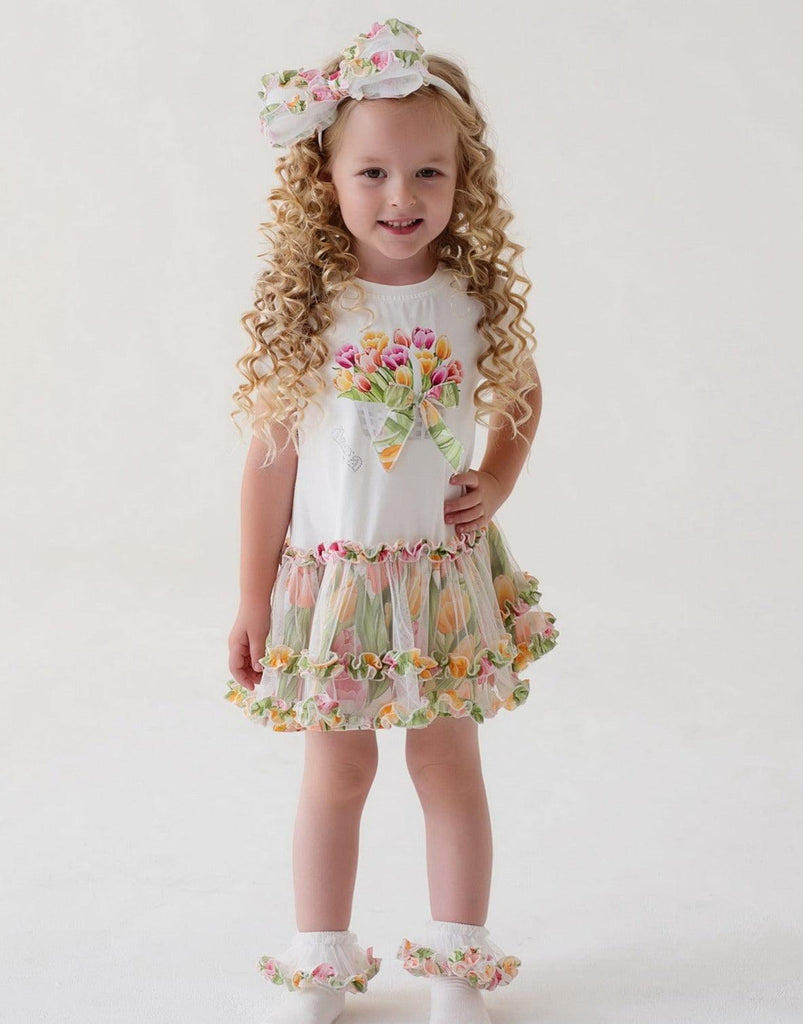 DAGA SS24 - Girls Heralds of Summer Tulip Dress - Mariposa Children's Boutique
