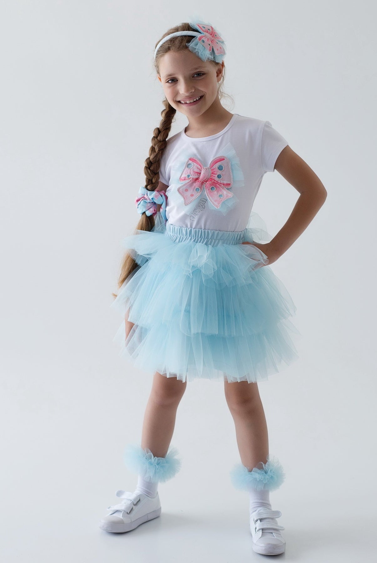 DAGA SS25 - Girl's Magic Bow Tulle Skirt with Matching Top - Mariposa Children's Boutique