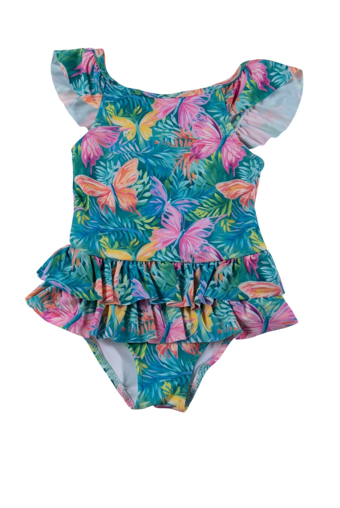 DAGA SS25 - Girl's Pink Paradise Print Swimsuit - Mariposa Children's Boutique