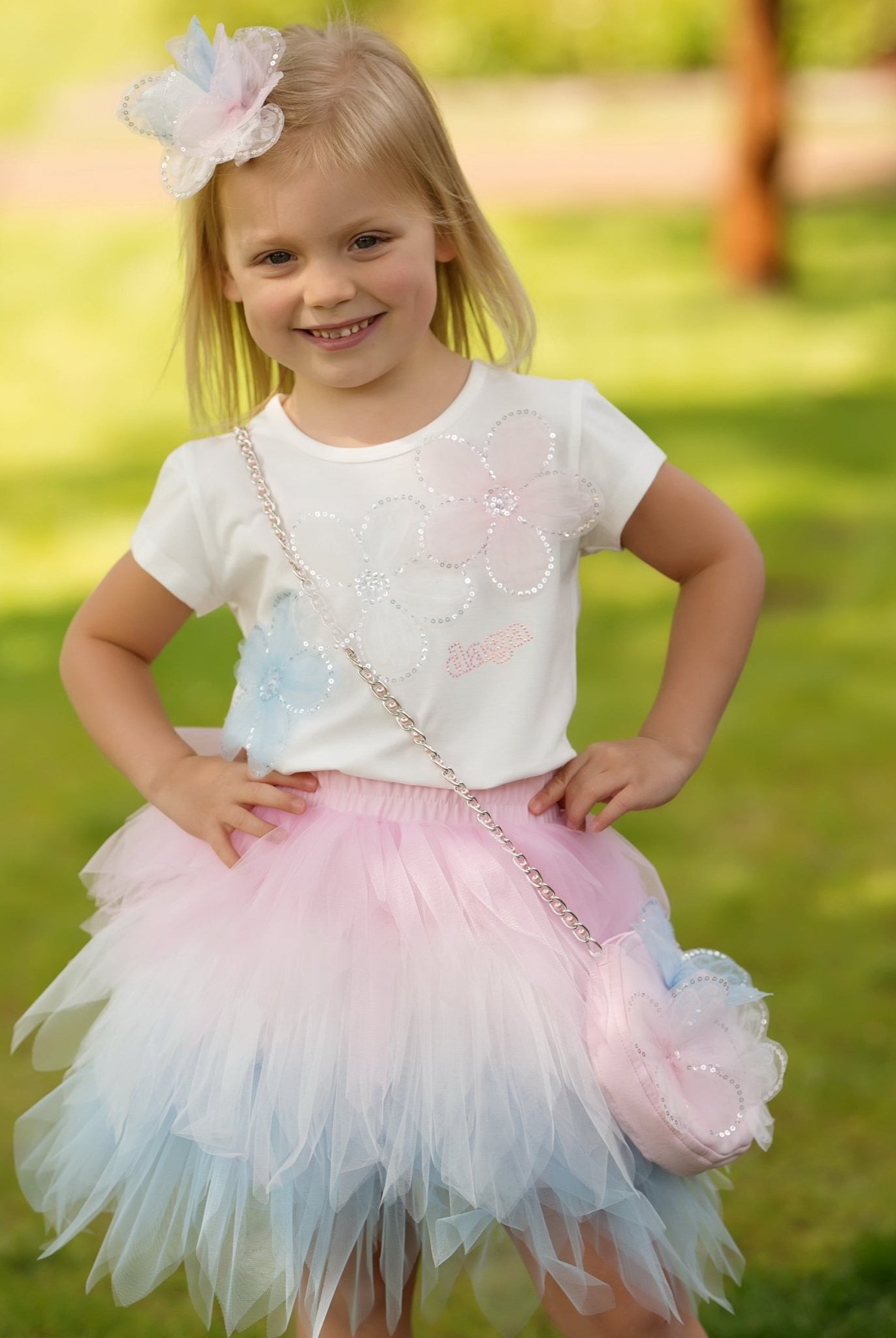 DAGA SS26 PRE - ORDER - Girls Ceremony Pink & Blue Tulle Headpiece