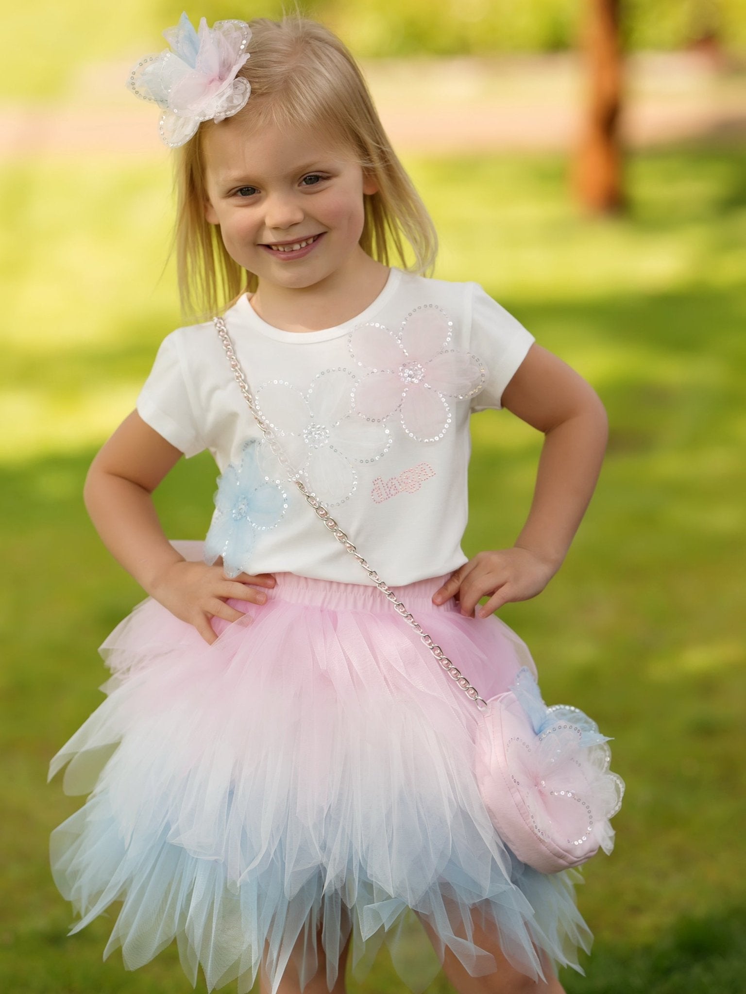 DAGA SS26 PRE - ORDER - Girls Ceremony Pink & Blue Tulle Headpiece