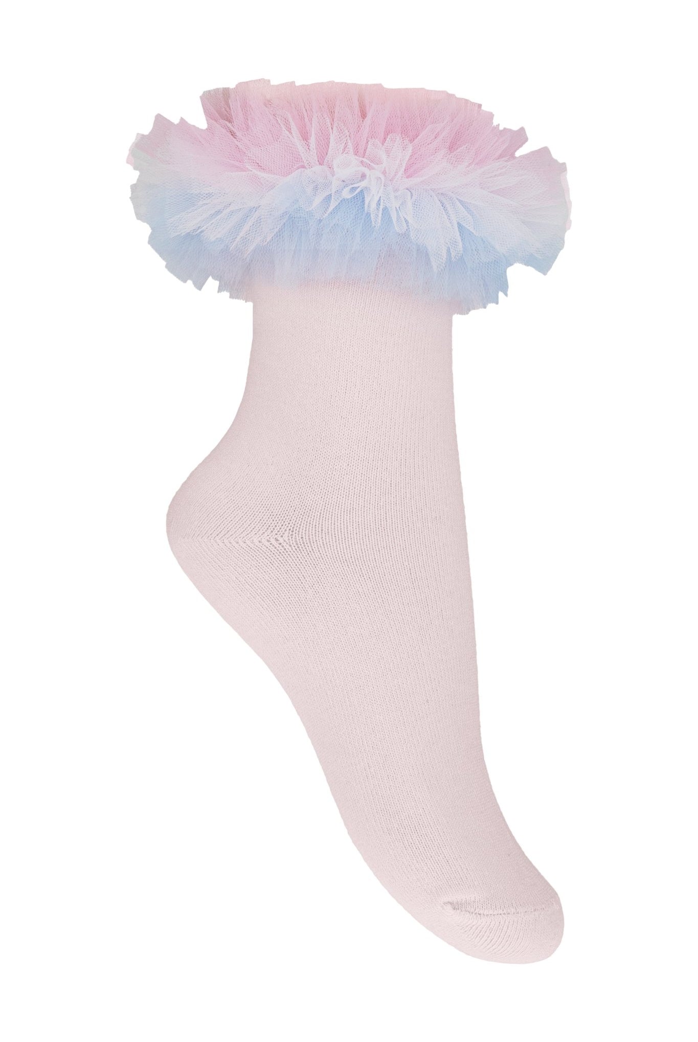 DAGA SS26 PRE - ORDER - Girls Ceremony Tulle Pink & Blue Ankle Socks