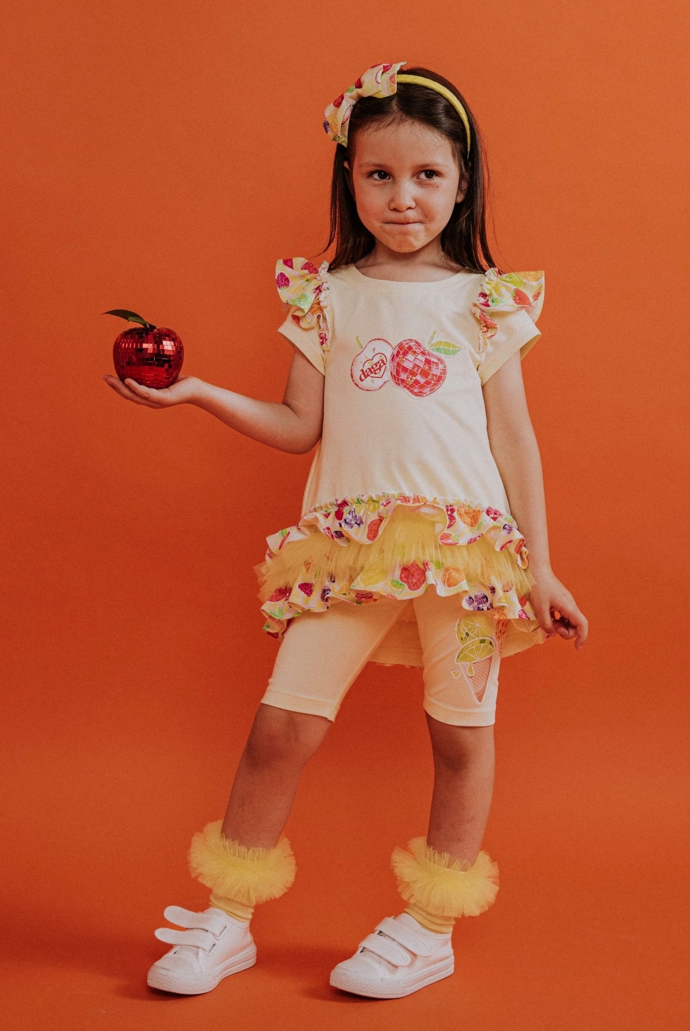 DAGA SS26 Tutti Frutti PRE - ORDER - Girls Lemon & Multicolour Leggings Set