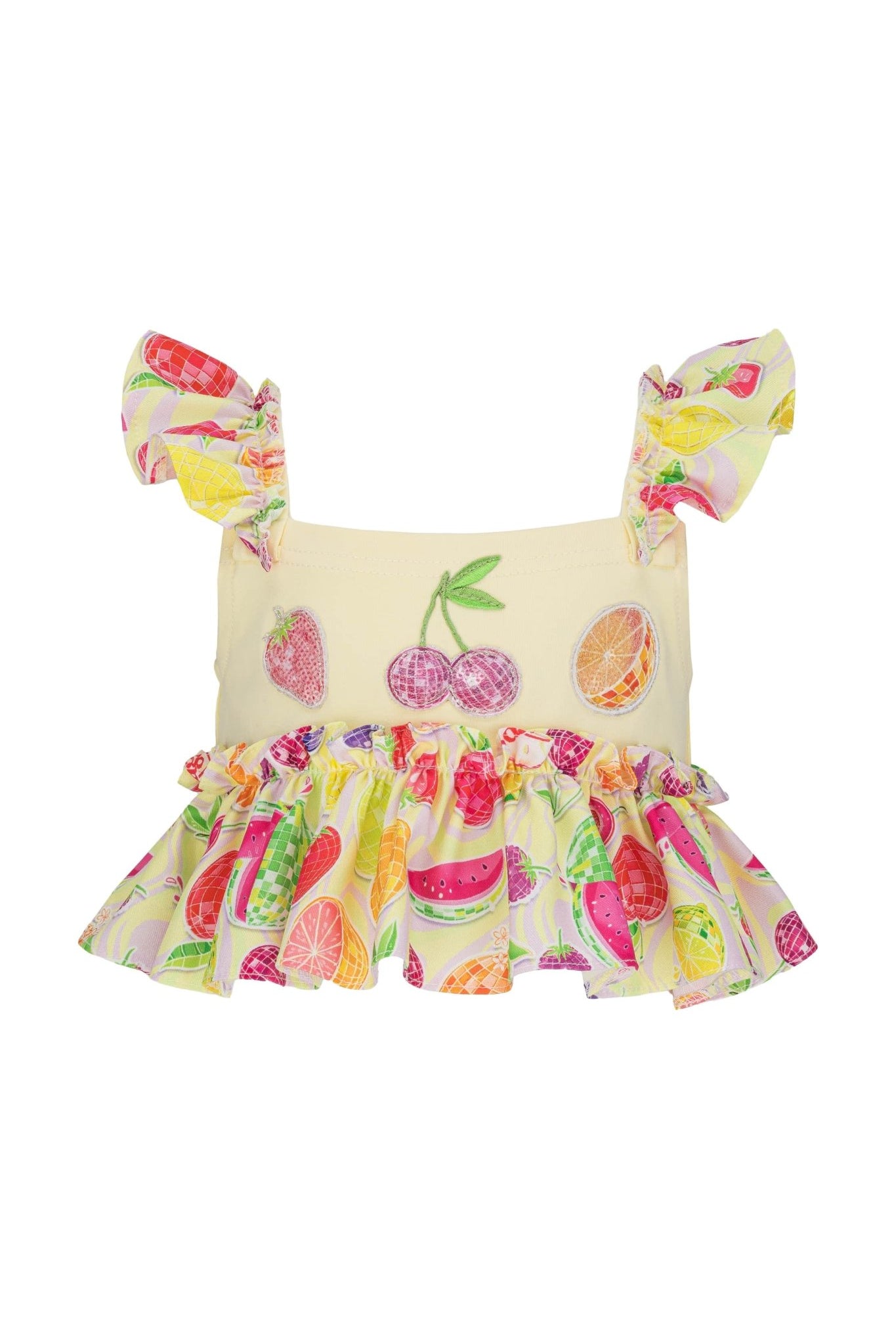DAGA SS26 Tutti Frutti PRE - ORDER - Girls Lemon & Multicolour Skirt & Top Set