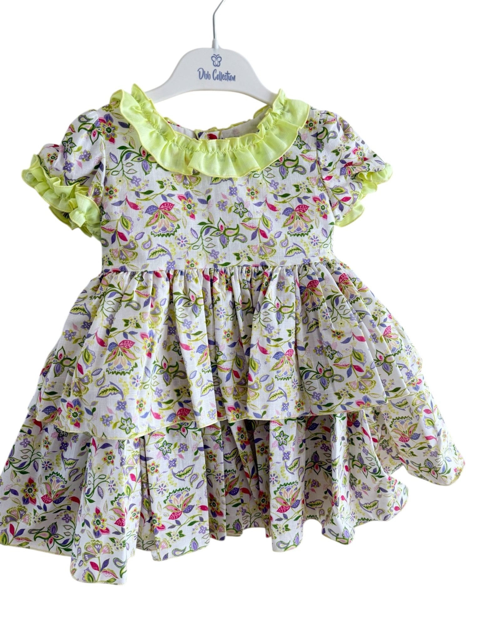 DBB Collection Girls Lime & Multicolour Dress | SS26
