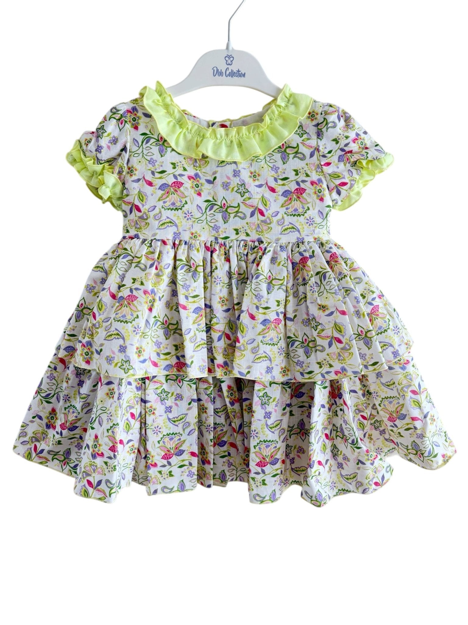DBB Collection Girls Lime & Multicolour Dress | SS26