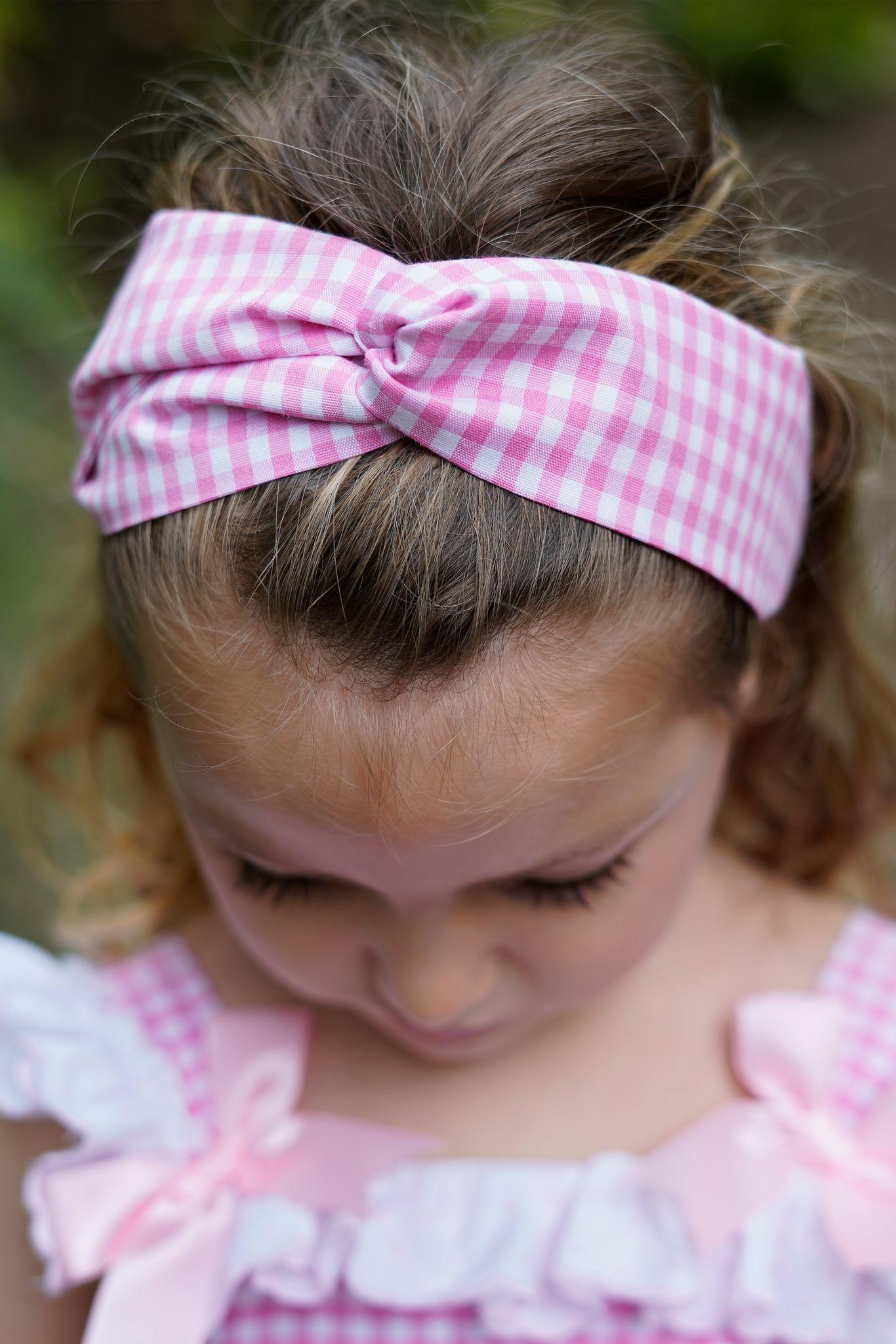 Ela Confeccion SS25 - Girls Pink and White Gingham Print Dress, Knickers and Headpiece 12m - Mariposa Children's Boutique