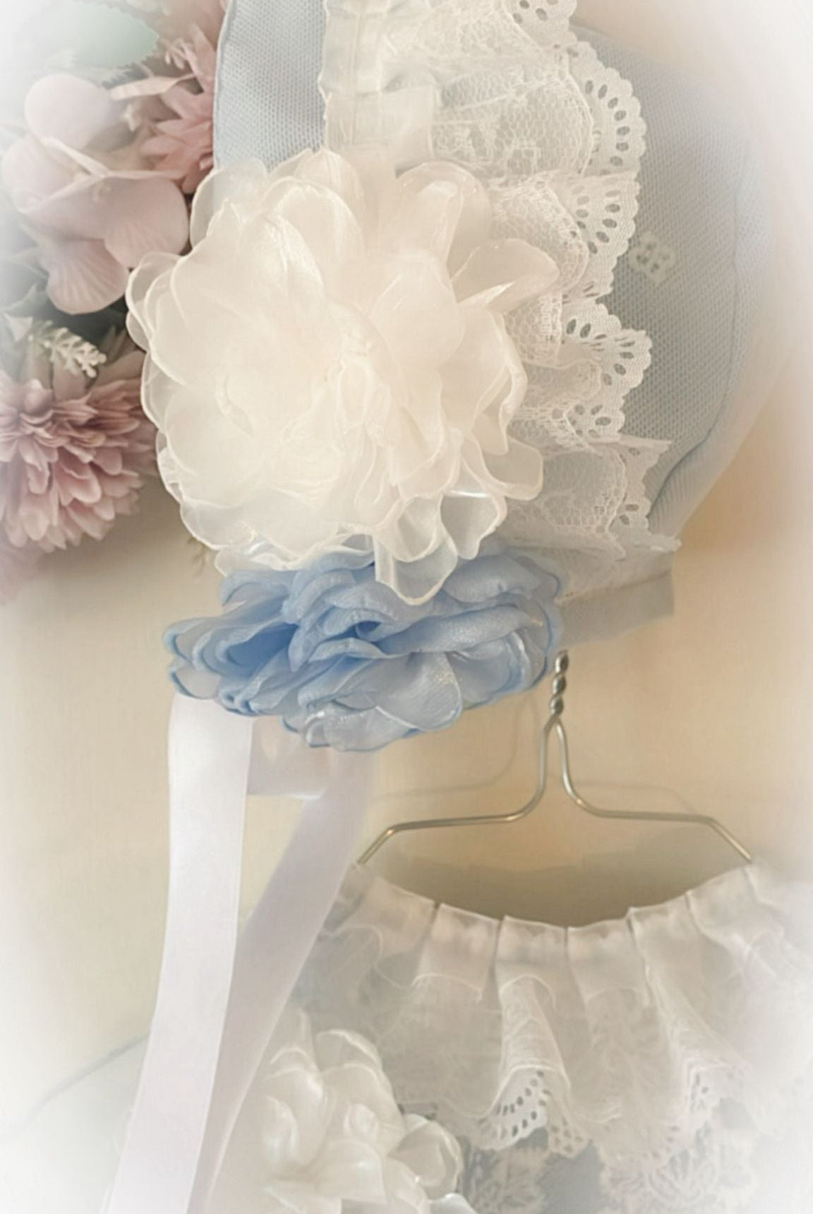Ela Confeccion SS26 PRE - ORDER - Girls Baby Blue Tulle & Lace Dress