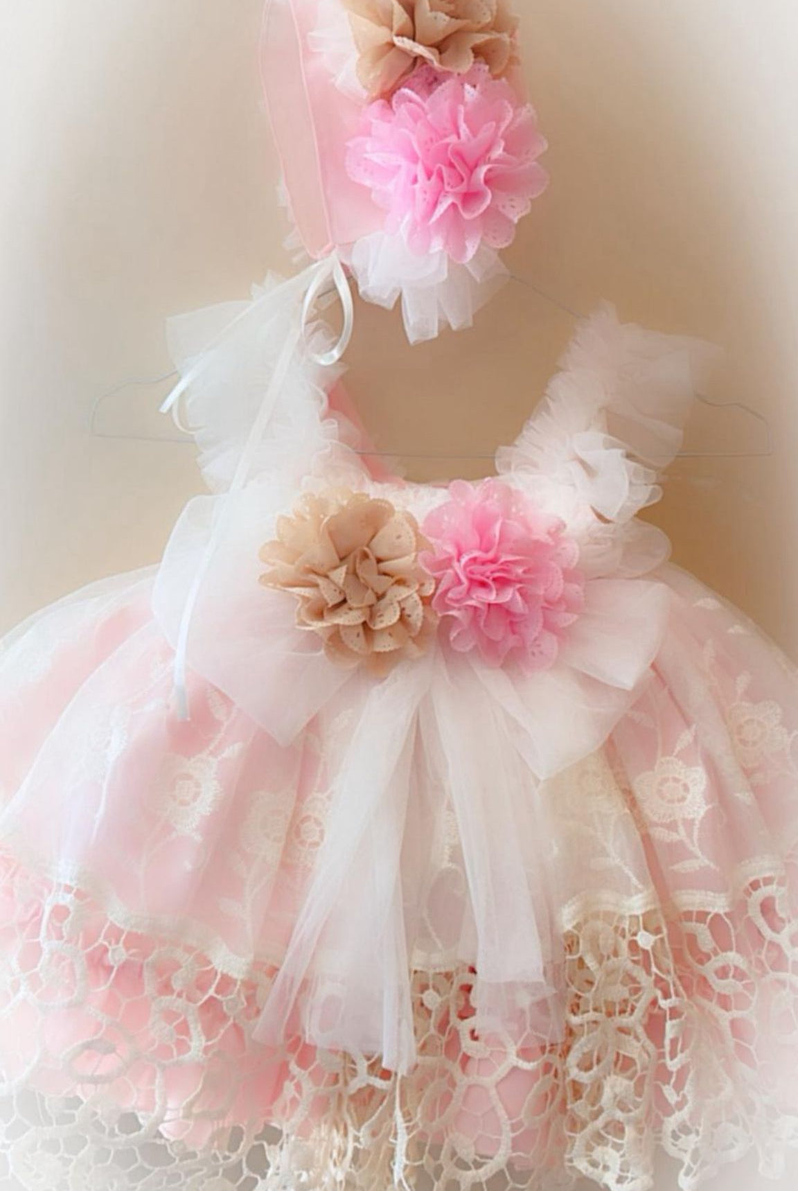 Ela Confeccion SS26 PRE - ORDER - Girls Baby Pink Tulle & Lace Dress
