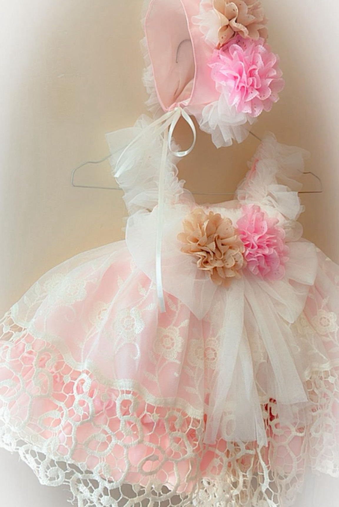 Ela Confeccion SS26 PRE - ORDER - Girls Baby Pink Tulle & Lace Dress