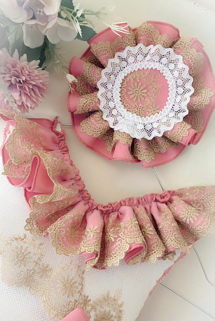 Ela Confeccion SS26 PRE - ORDER - Girls Cream, Dusky Pink & Gold Dress