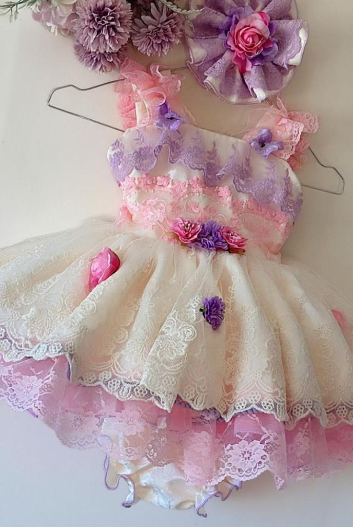 Ela Confeccion SS26 PRE - ORDER - Girls Cream, Pink & Lilac Tulle Dress