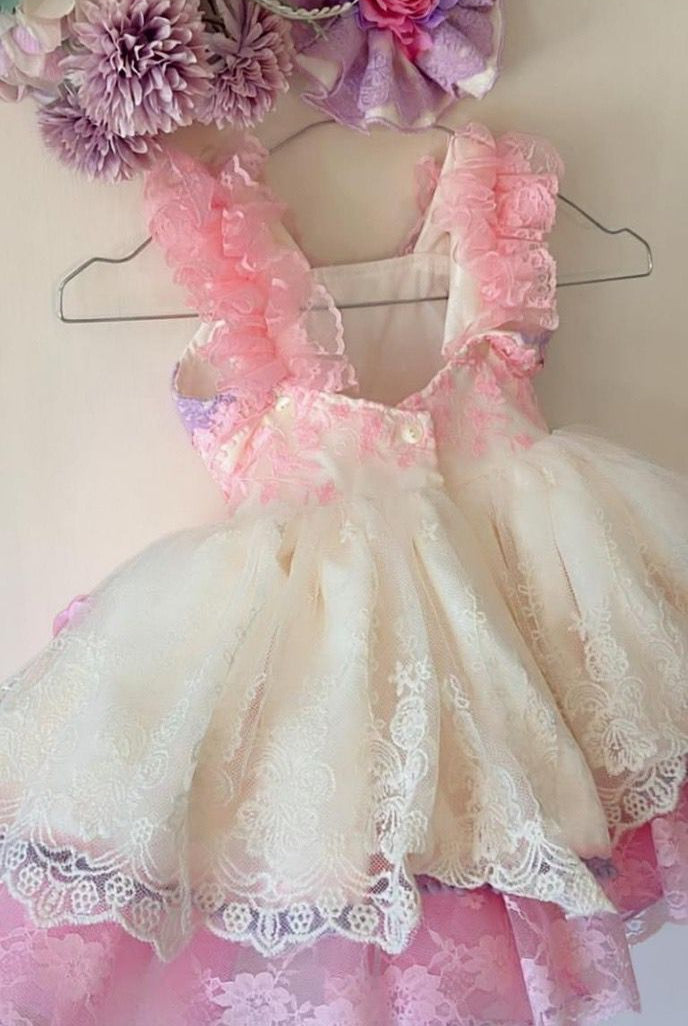 Ela Confeccion SS26 PRE - ORDER - Girls Cream, Pink & Lilac Tulle Dress