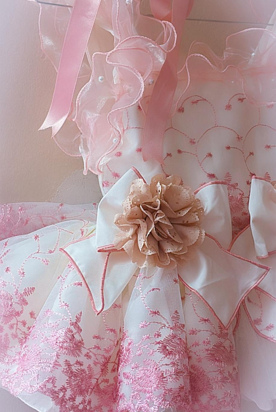 Ela Confeccion SS26 PRE - ORDER - Girls Pink & Ivory Lace Dress