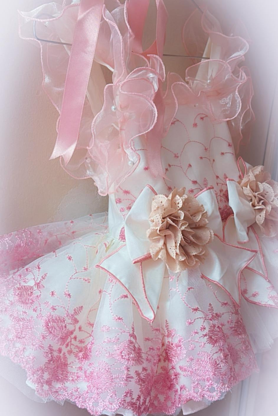 Ela Confeccion SS26 PRE - ORDER - Girls Pink & Ivory Lace Dress