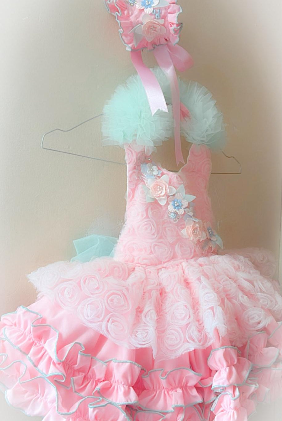 Ela Confeccion SS26 PRE - ORDER - Girls Pink & Mint Tulle Dress