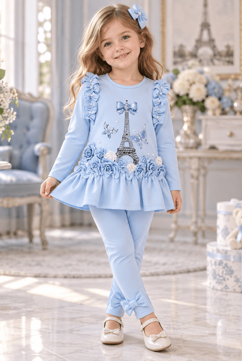 Giorgio Bambini Girls Blue Paris Leggings Set | AW26