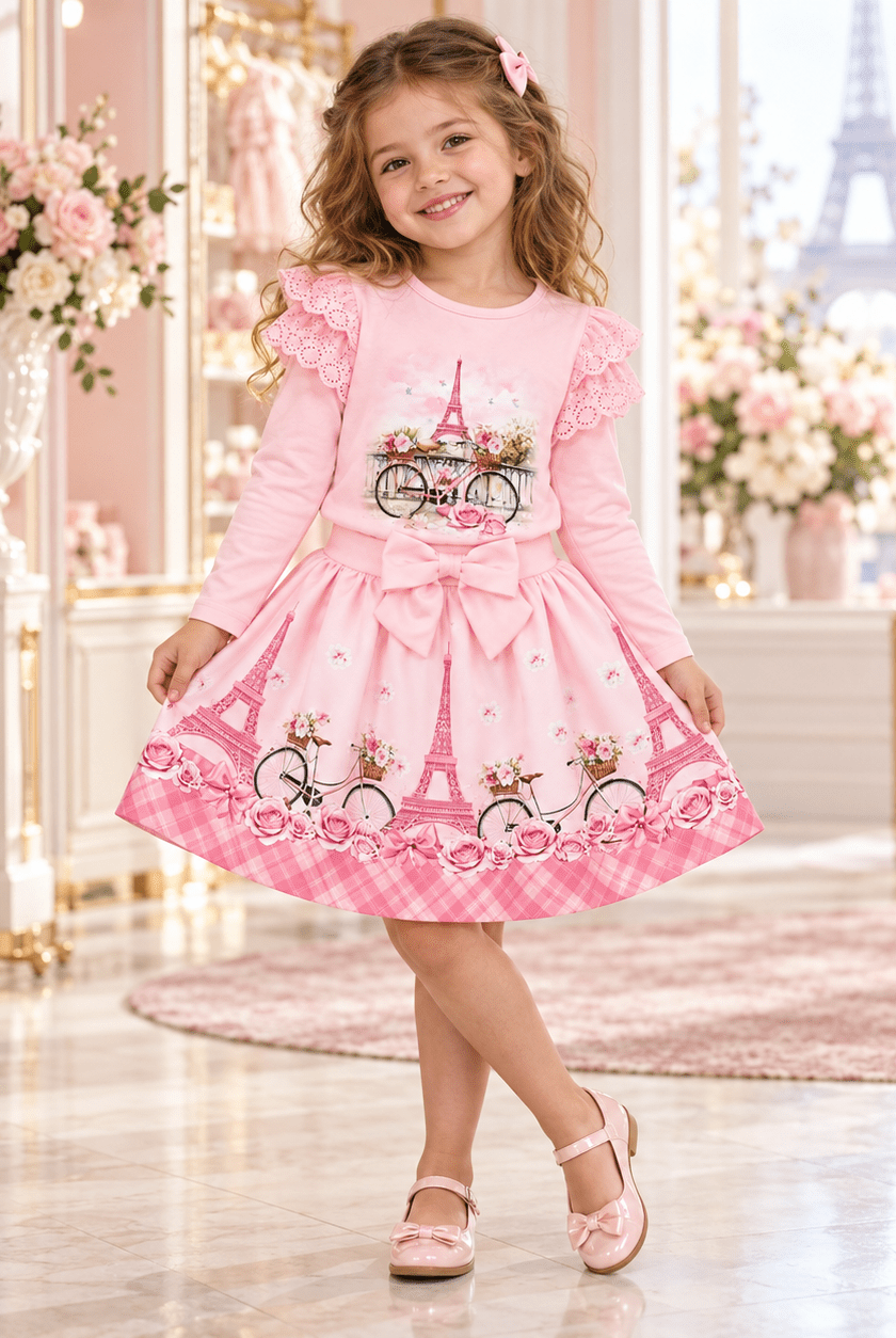Giorgio Bambini Girls Pink Paris Skirt Set | AW26