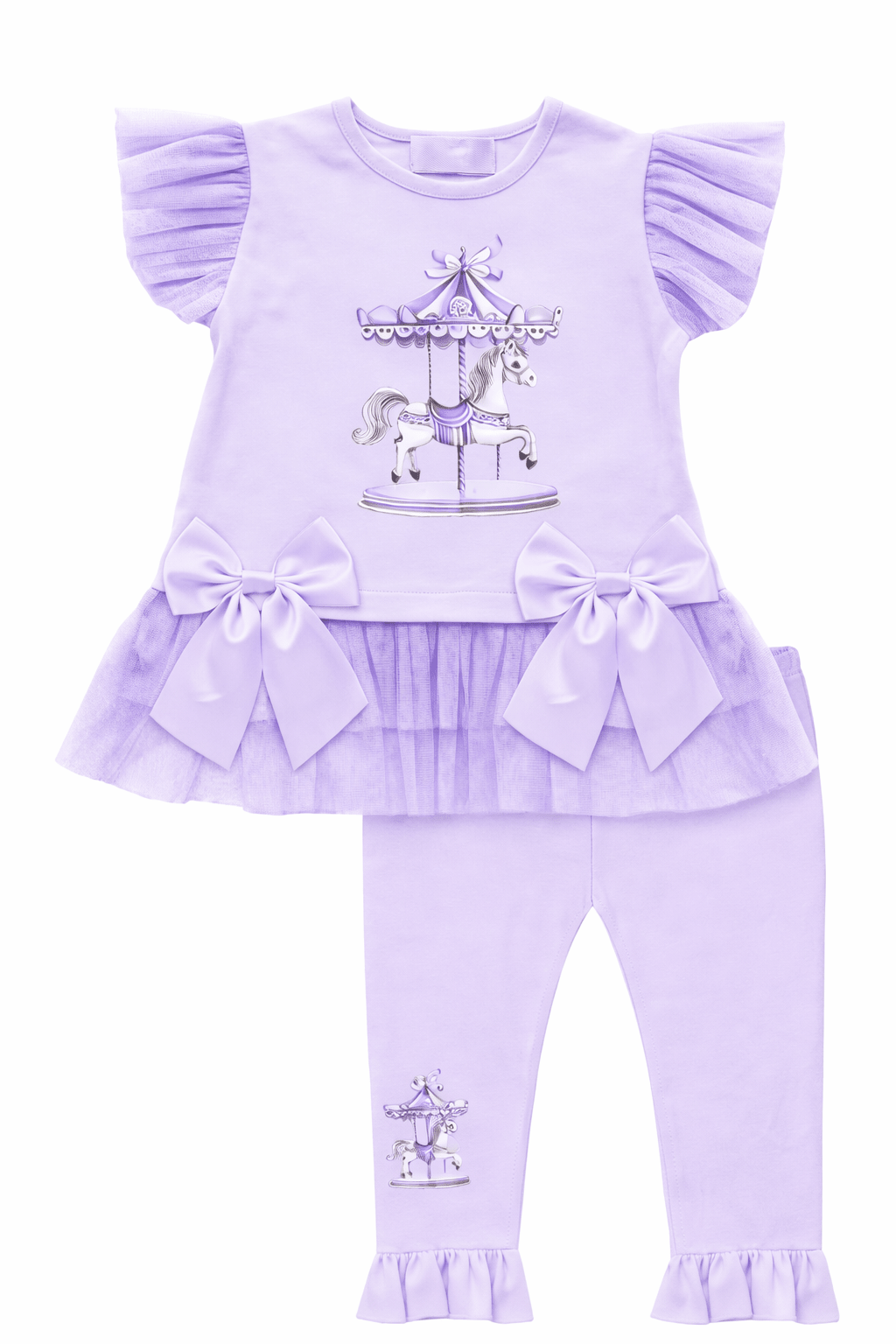 Giorgio Bambini SS26 - Girls Carousel Lilac Leggings & Top Set