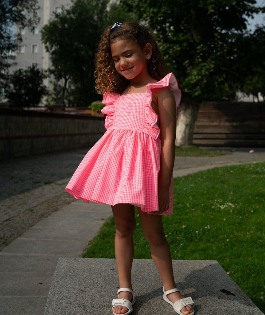 La Peppa SS24 - Girls Neon Summer Dress - Mariposa Children's Boutique