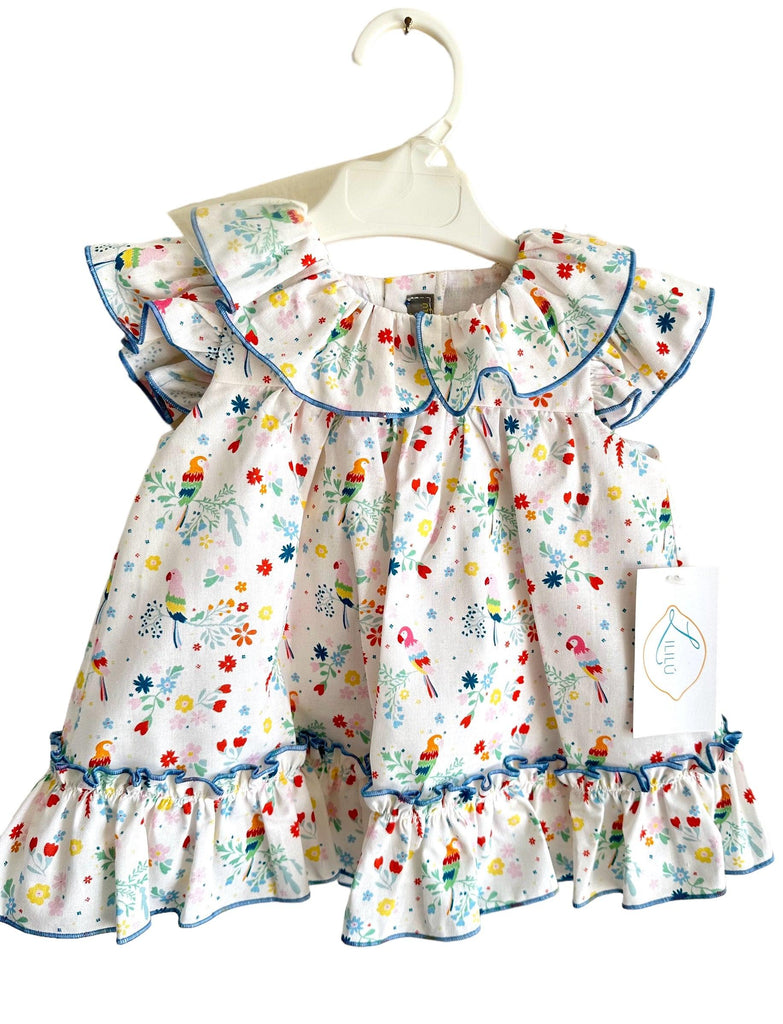 Lililu by El Copo SS24 - Baby Girls Multi Colour Summer Dress with Knickers - Mariposa Children's Boutique